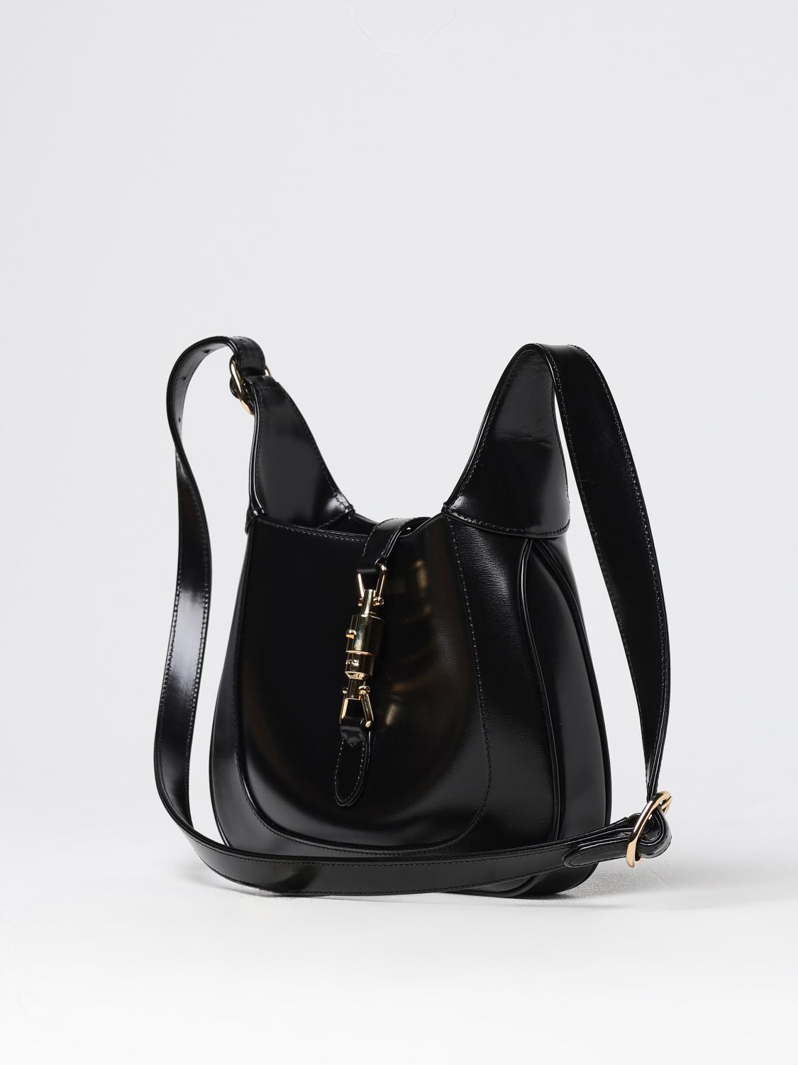 GUCCI BORSA A SPALLA: Borsa Jackie 1961 Diana Gucci in pelle spazzolata , Nero - Img 4