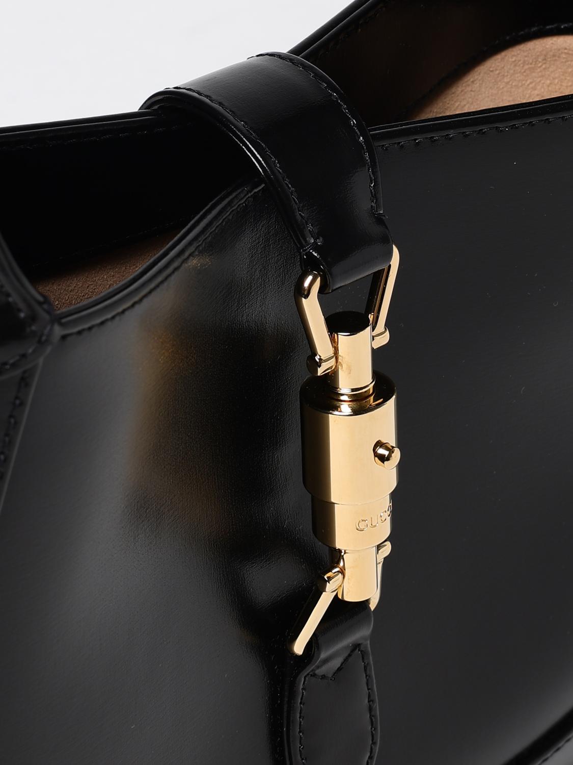 GUCCI BORSA A SPALLA: Borsa Jackie 1961 Diana Gucci in pelle spazzolata , Nero - Img 5