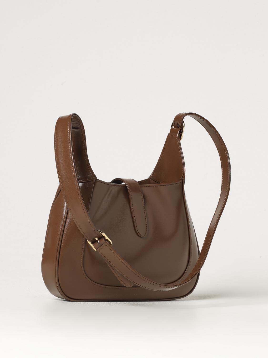 GUCCI BORSA A SPALLA: Borsa Jackie 1961 Diana Gucci in pelle spazzolata , Marrone - Img 3