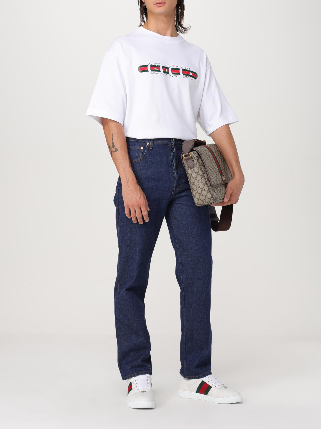 GUCCI SHOULDER BAG: Bags men Gucci, Beige - Img 2