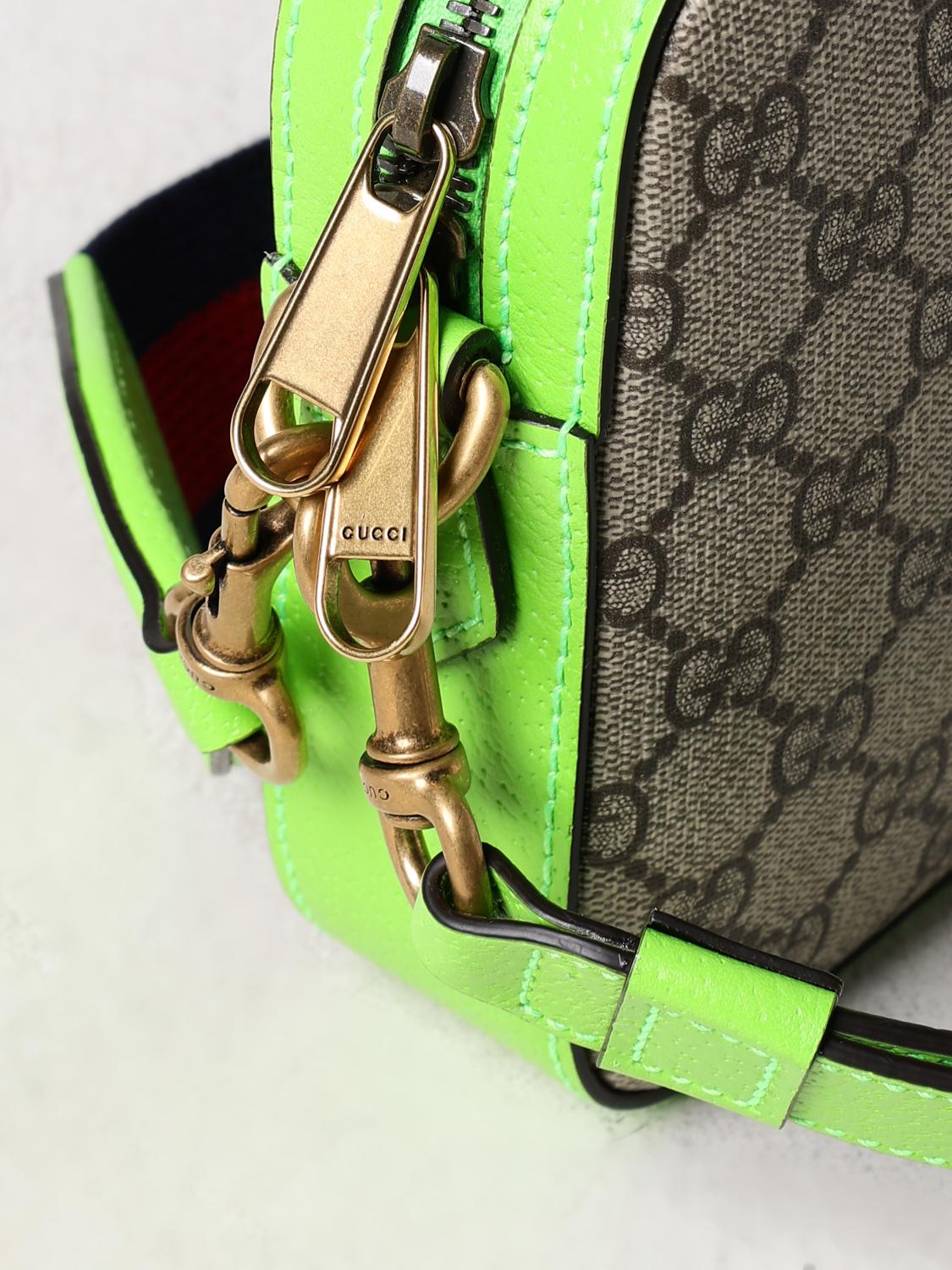 GUCCI BORSA: Borsa Ophidia Gucci in tessuto GG Supreme e pelle , Verde - Img 3