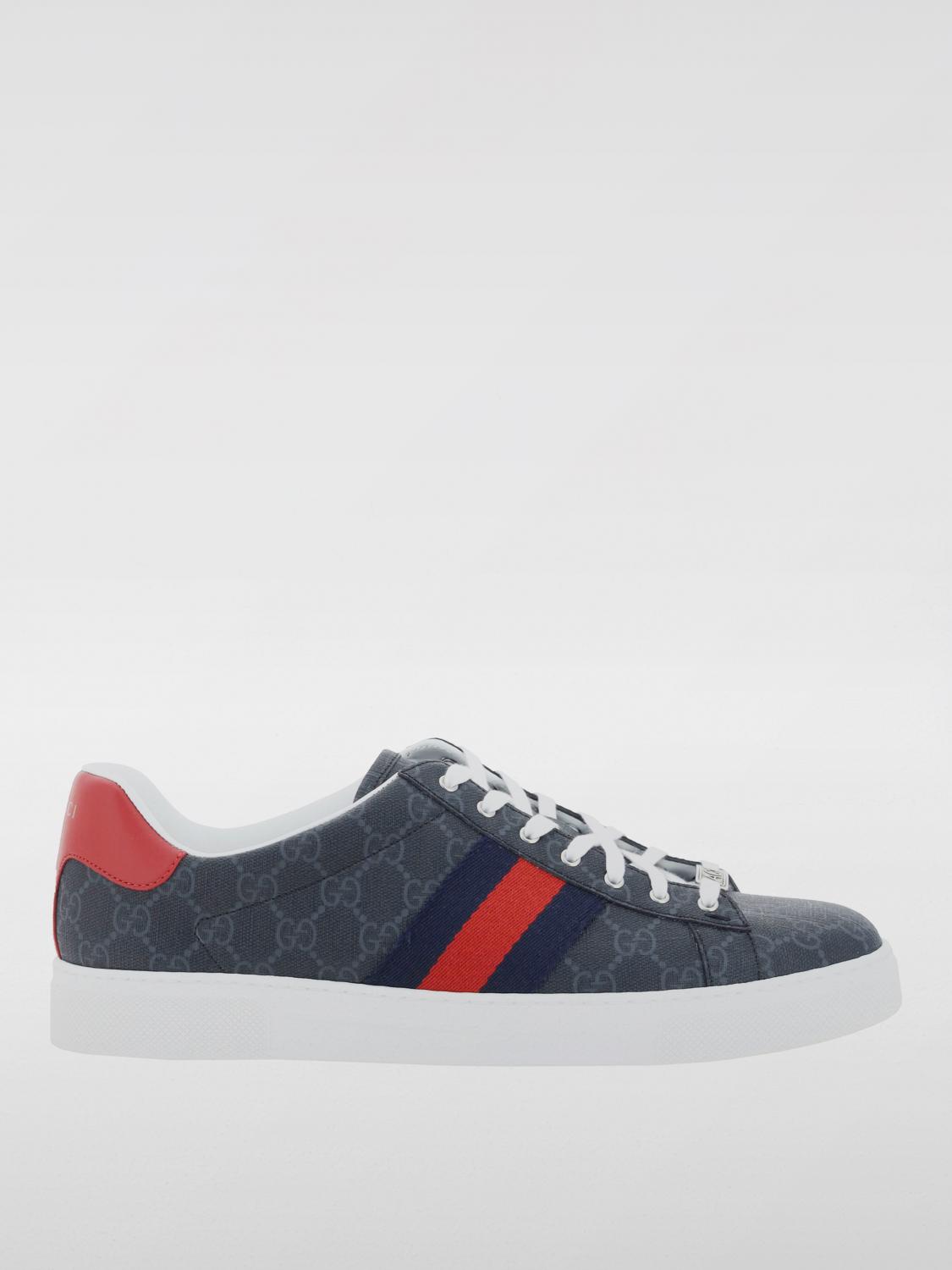 GUCCI СПОРТИВНАЯ ОБУВЬ: Кроссовки Ace Gucci из канваса GG Supreme, Черный - Img 1
