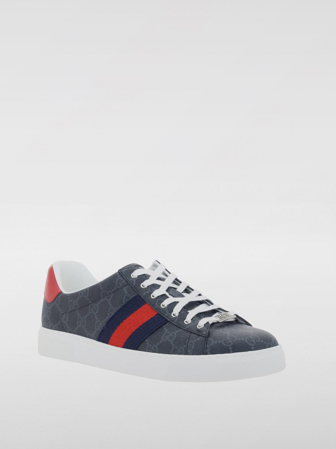 GUCCI СПОРТИВНАЯ ОБУВЬ: Кроссовки Ace Gucci из канваса GG Supreme, Черный - Img 3