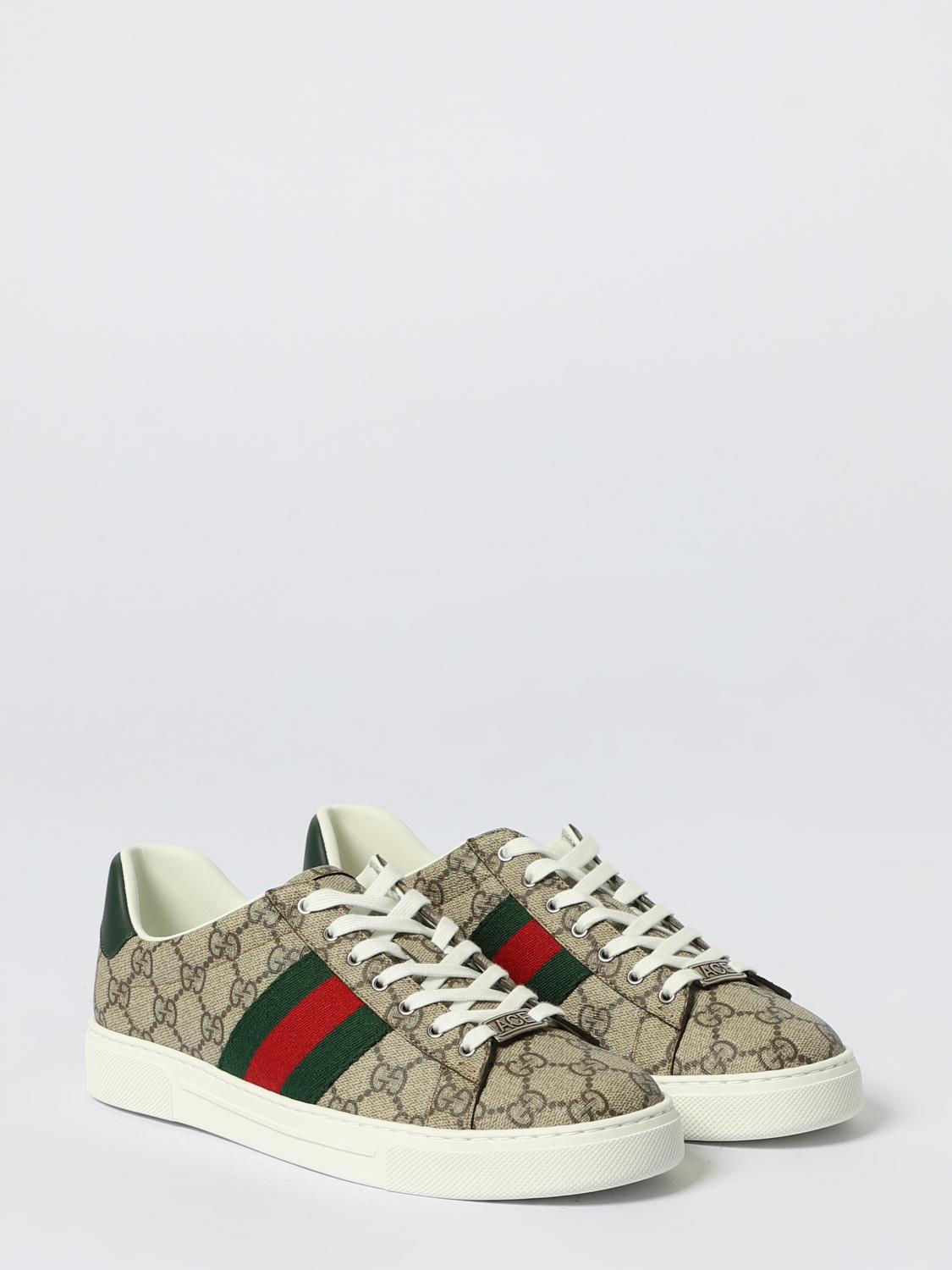 GUCCI TRAINERS: Gucci Ace GG Supreme Canvas Sneakers, Beige - Img 2