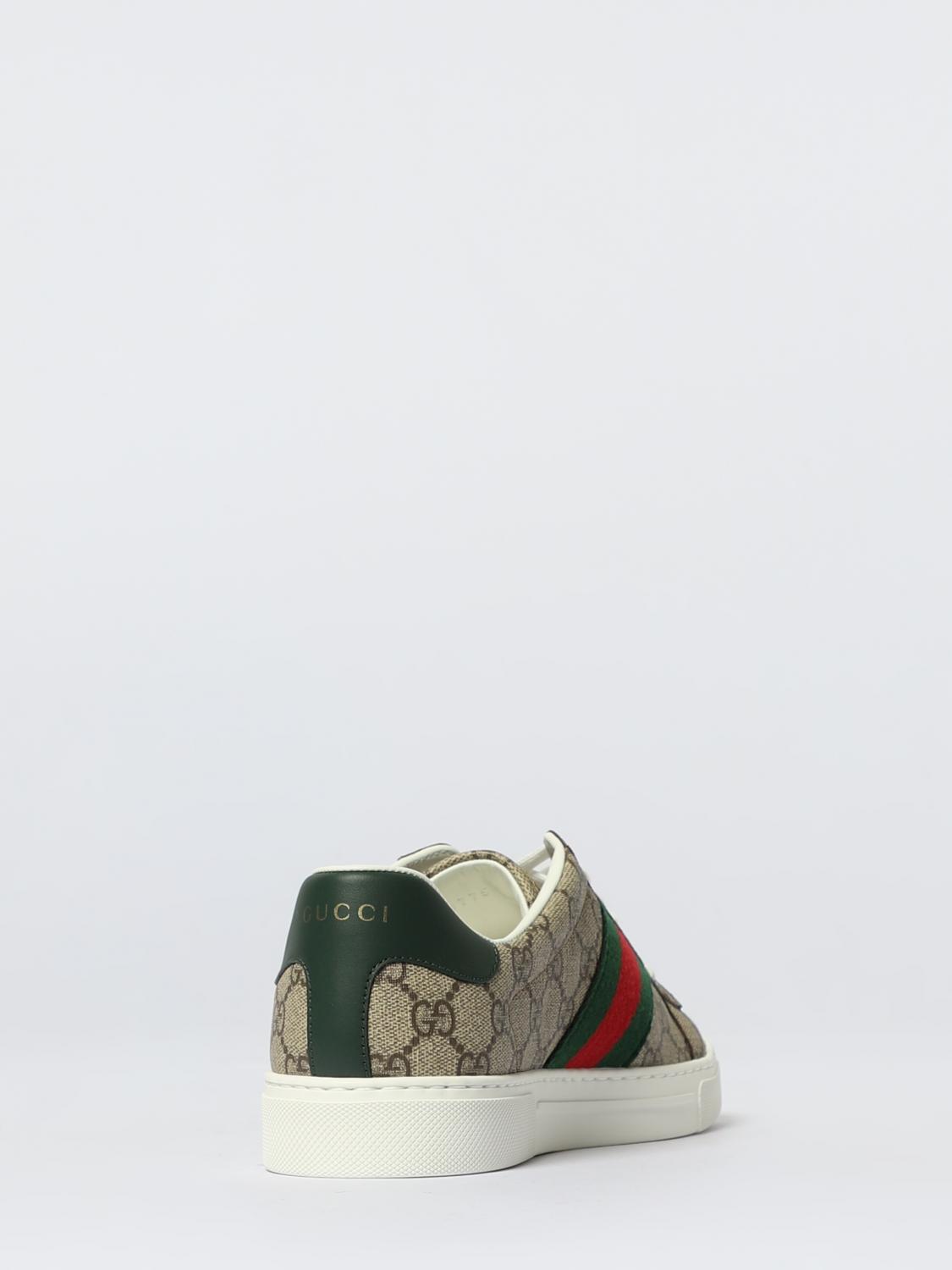 GUCCI TRAINERS: Gucci Ace GG Supreme Canvas Sneakers, Beige - Img 3