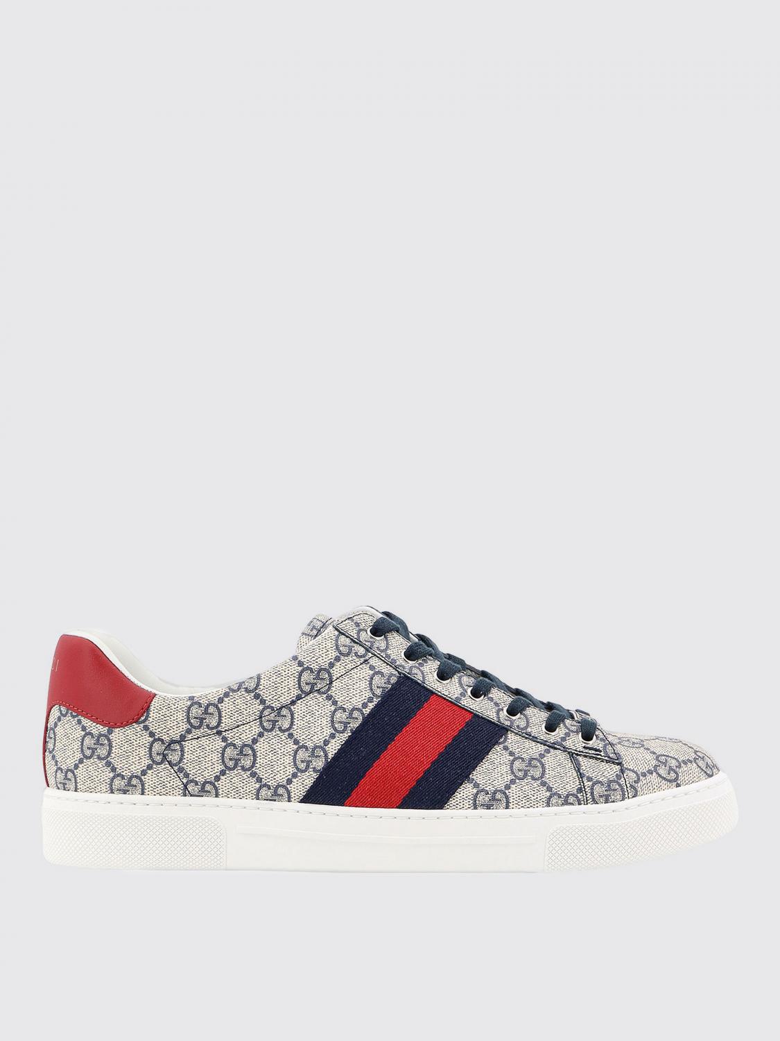 GUCCI SNEAKERS: Gucci Ace Sneakers aus GG Supreme Canvas, Taubengrau - Img 1