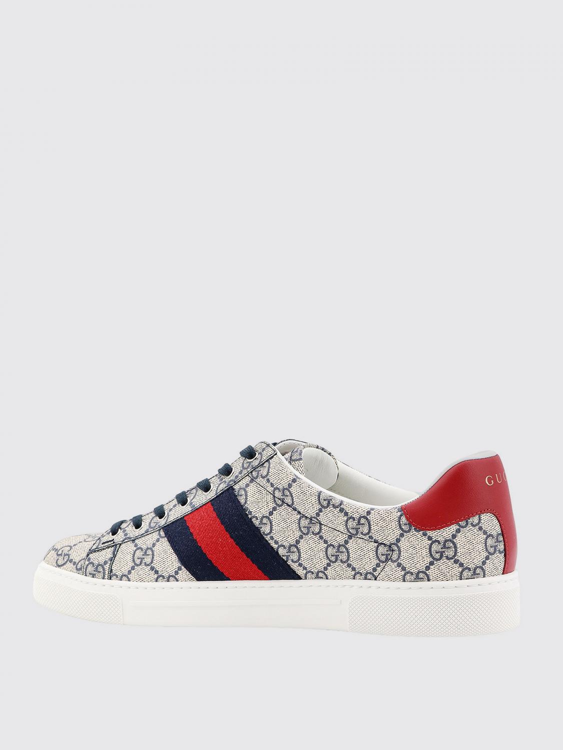 GUCCI SNEAKERS: Gucci Ace Sneakers aus GG Supreme Canvas, Taubengrau - Img 3