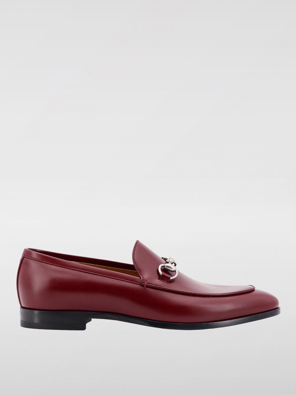 GUCCI MOCASSINI: Mocassino Horsebit Gucci in pelle , Rosso - Img 1