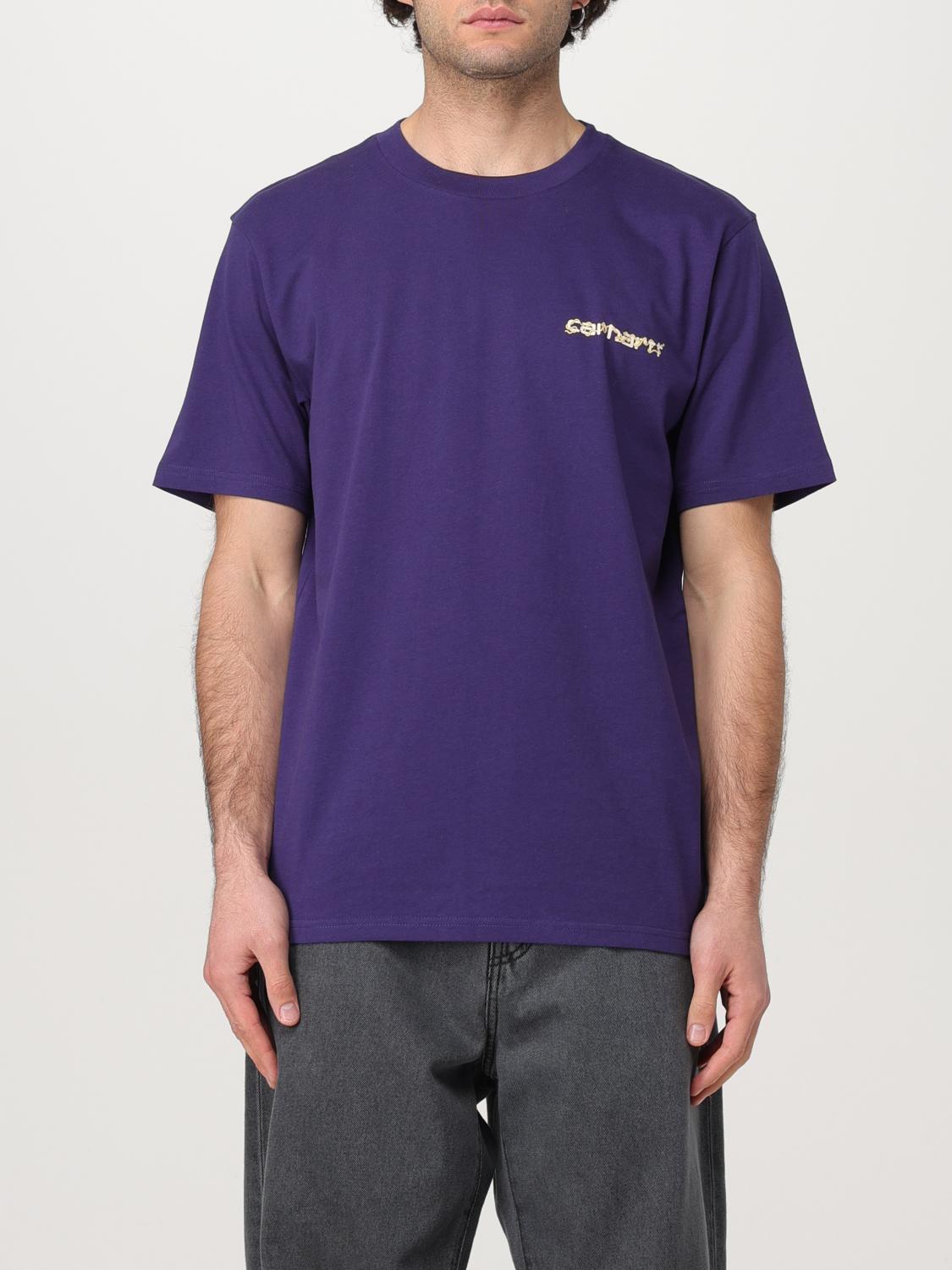 CARHARTT WIP T-SHIRT: T-shirt Carhartt Wip in cotone organico con stampa grafica , Viola - Img 1