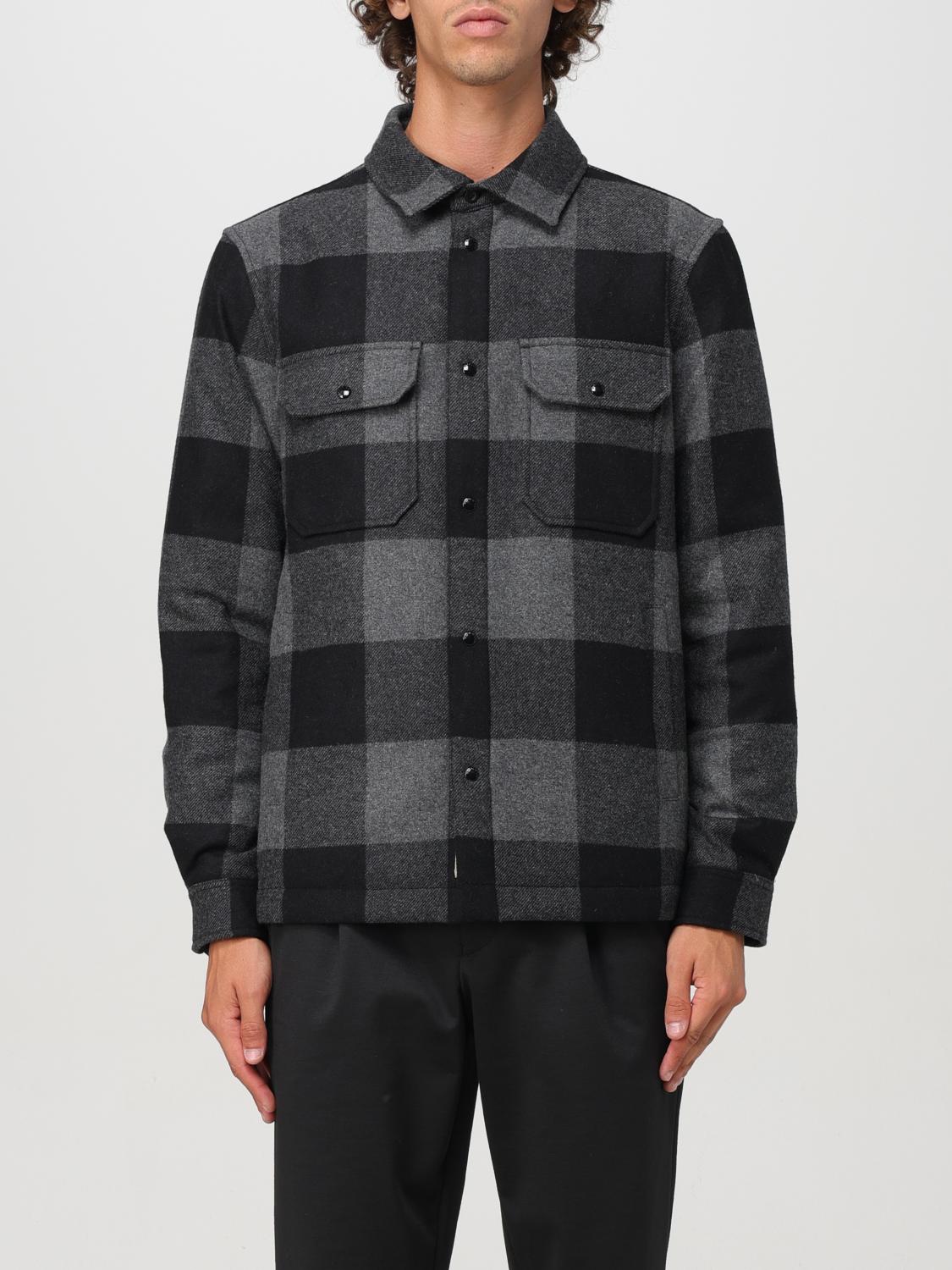 WOOLRICH CAMICIA: Camicia Woolrich in misto lana con stampa tartan, Grigio - Img 1
