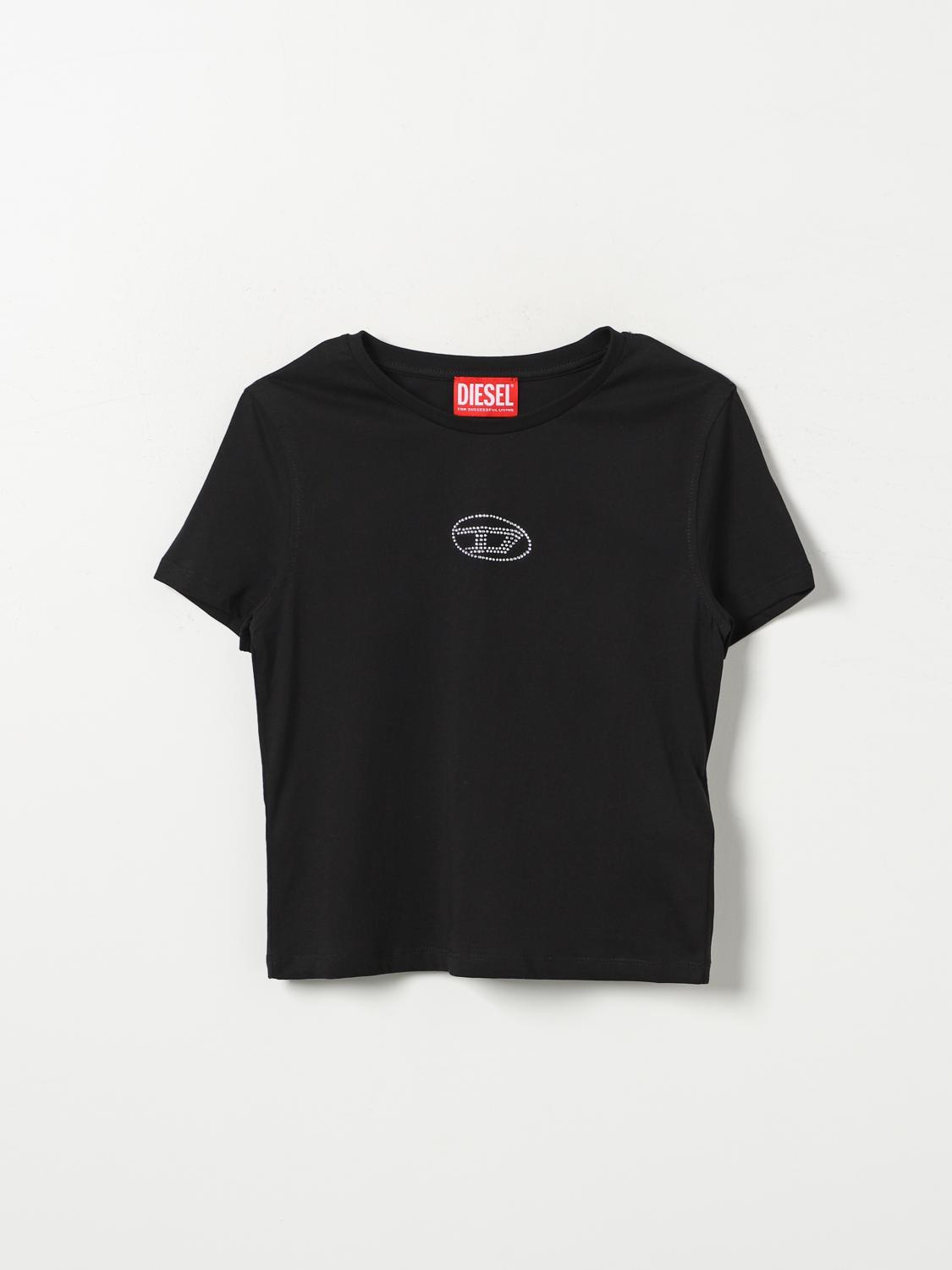 DIESEL T-SHIRT: T-shirt Diesel in cotone con logo di strass , Nero - Img 1