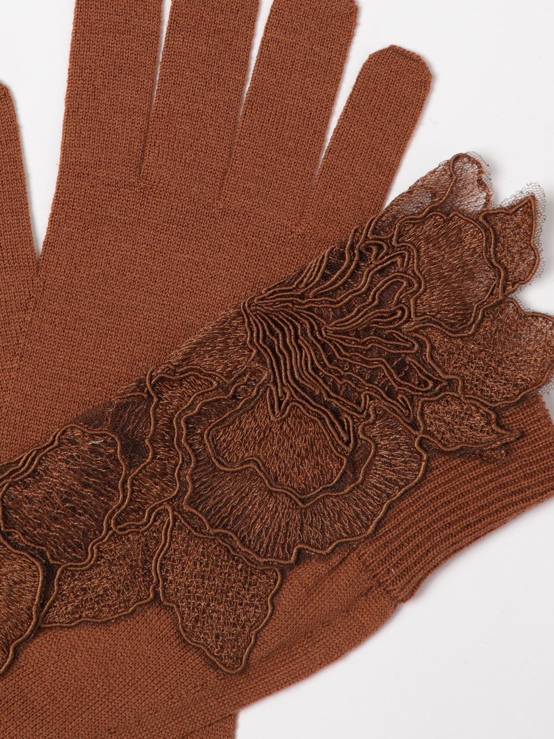 ERMANNO SCERVINO GLOVES: Gloves woman Ermanno Scervino, Brown - Img 2