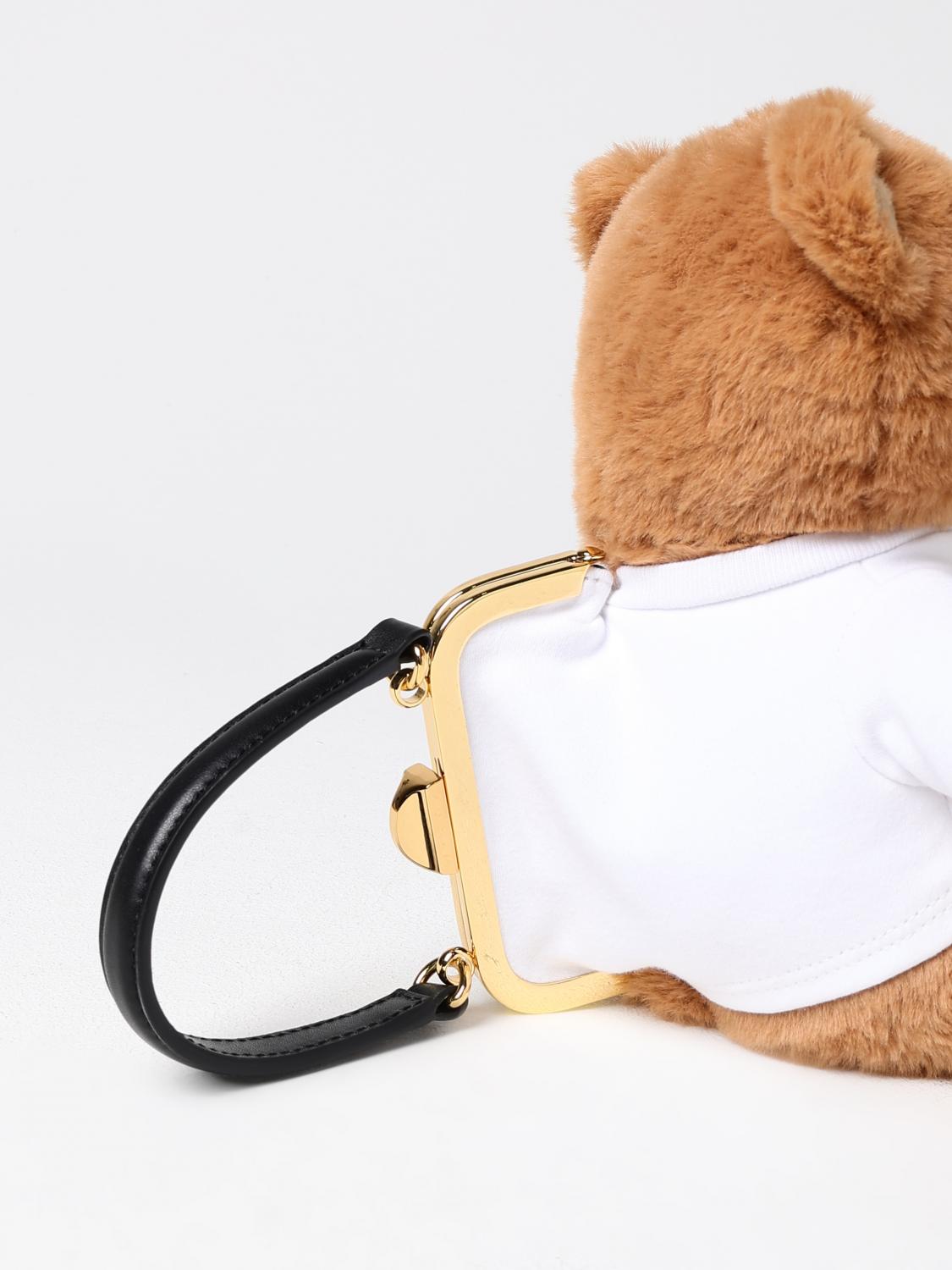 MOSCHINO COUTURE BORSA MINI: Borsa Teddy Moschino Couture in pelliccia sintetica , Beige - Img 4