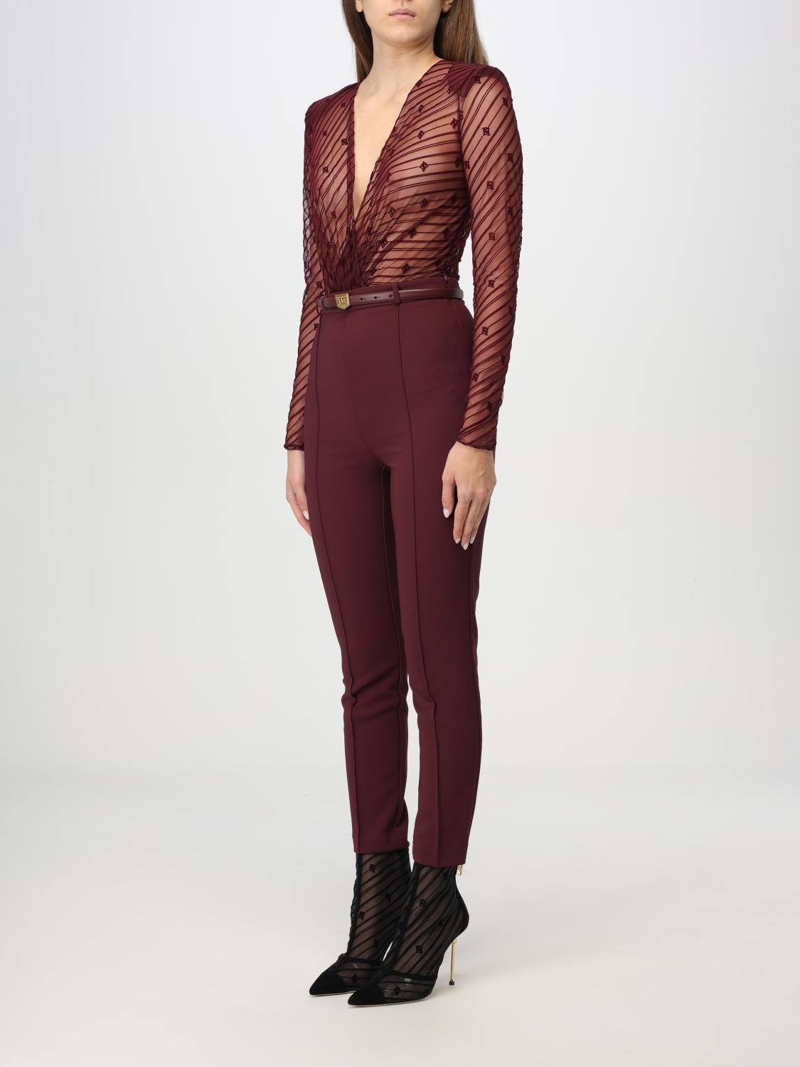 ELISABETTA FRANCHI JUMPSUIT: Kleider damen Elisabetta Franchi, Burgunderrot - Img 3