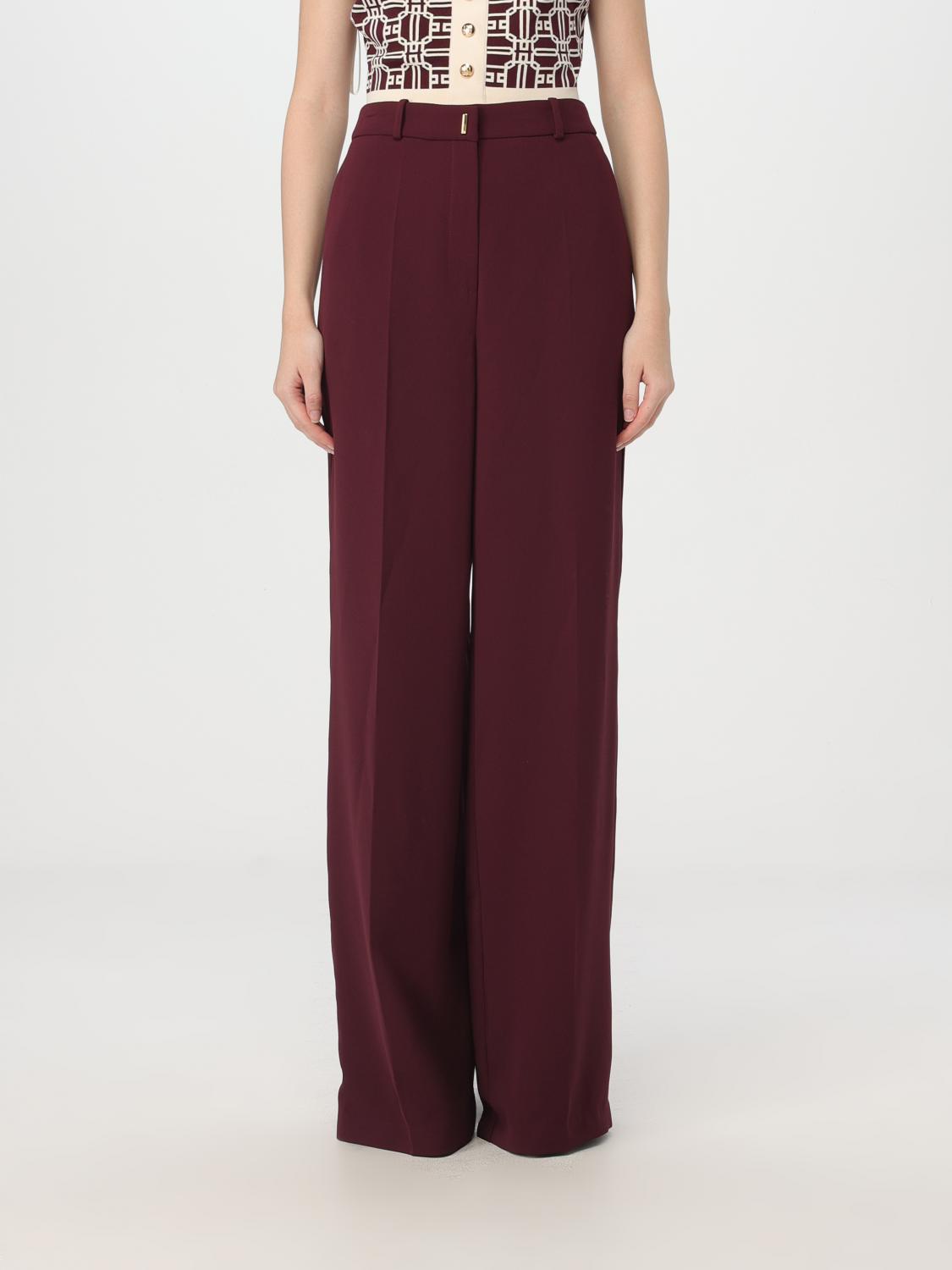 ELISABETTA FRANCHI PANTS: Pants woman Elisabetta Franchi, Burgundy - Img 1