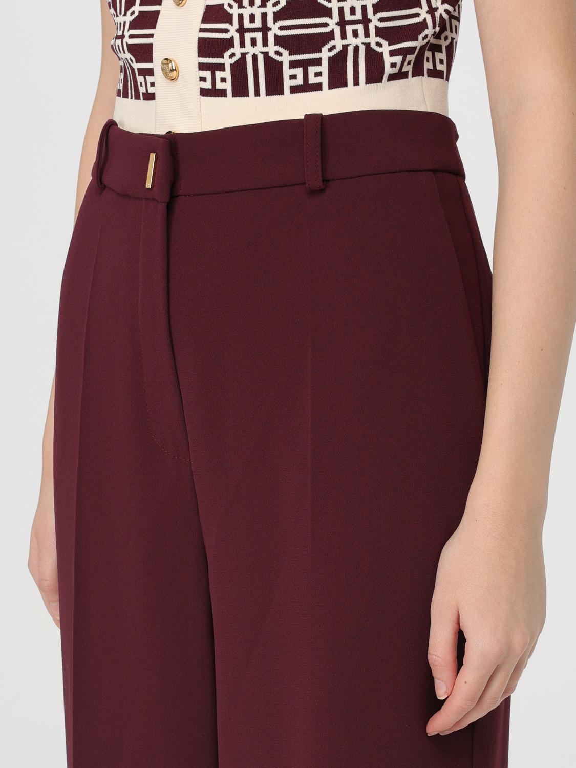 ELISABETTA FRANCHI PANTS: Pants woman Elisabetta Franchi, Burgundy - Img 4