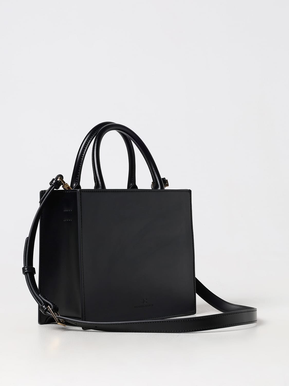 ELISABETTA FRANCHI BORSA A MANO: Borsa Elisabetta Franchi in pelle sintetica con logo , Nero - Img 2