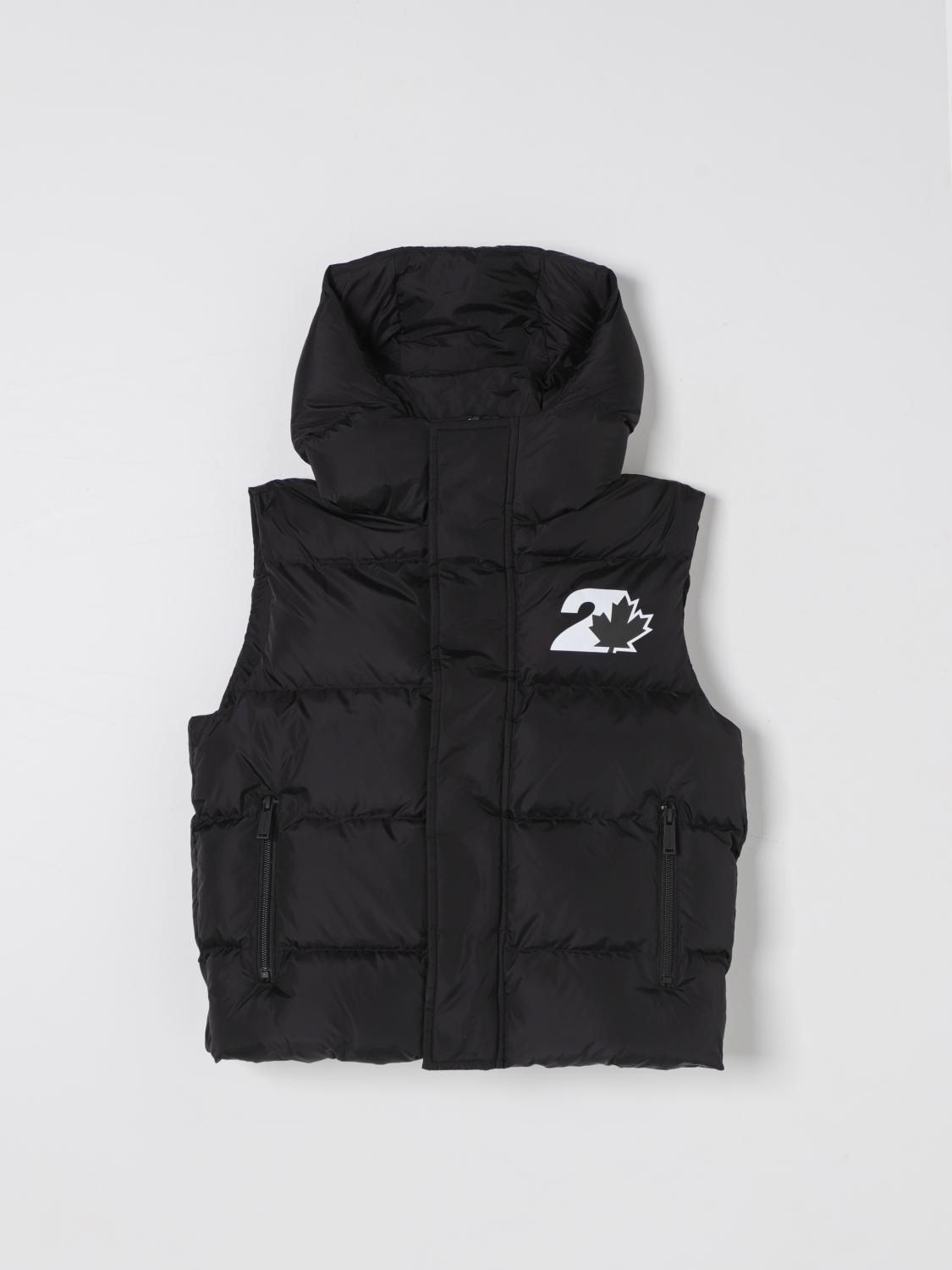 DSQUARED2 WAISTCOAT: Dsquared2 Junior quilted nylon vest, Black - Img 1