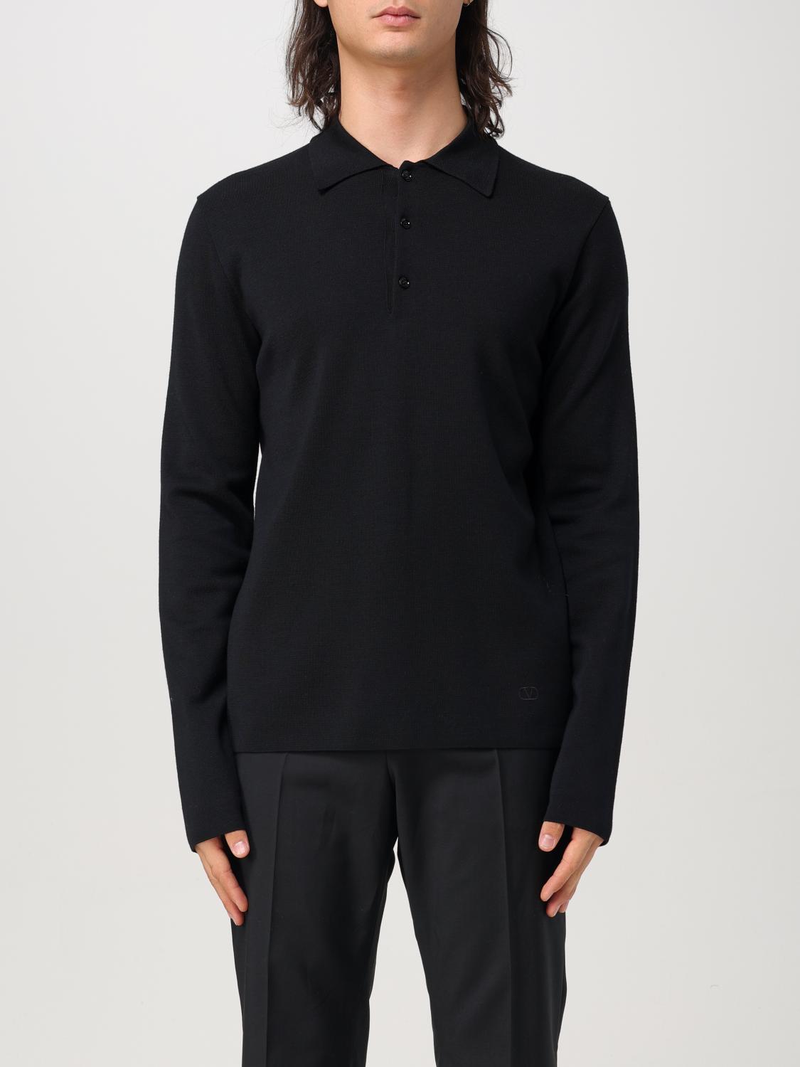 VALENTINO POLO SHIRT: Valentino virgin wool polo shirt, Black - Img 1