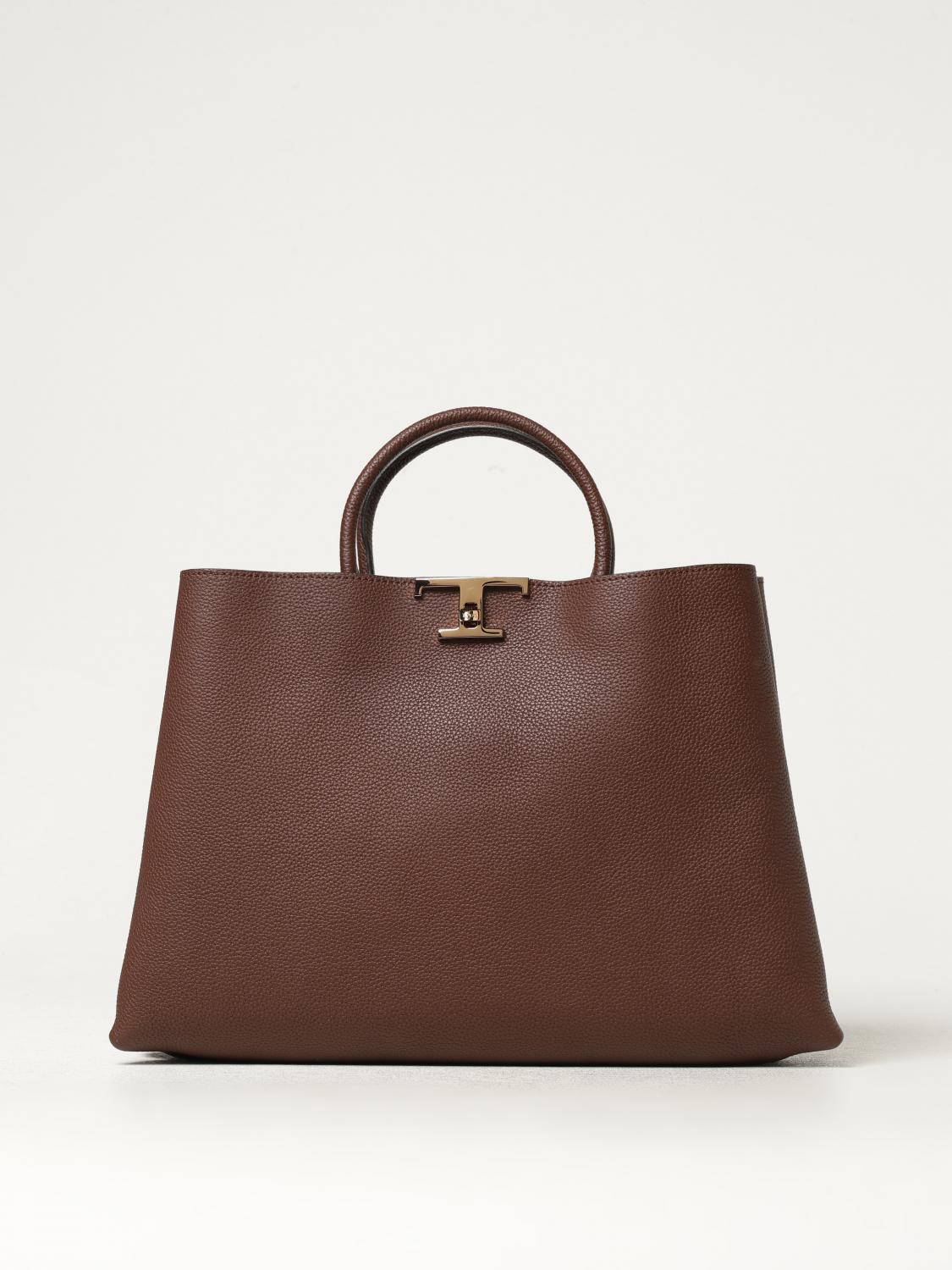 TOD'S BORSA A MANO: Borsa T Timeless Tod's in pelle a grana , Moro - Img 1