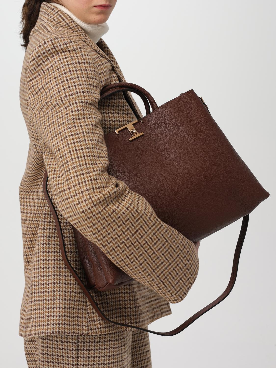 TOD'S BORSA A MANO: Borsa T Timeless Tod's in pelle a grana , Moro - Img 2