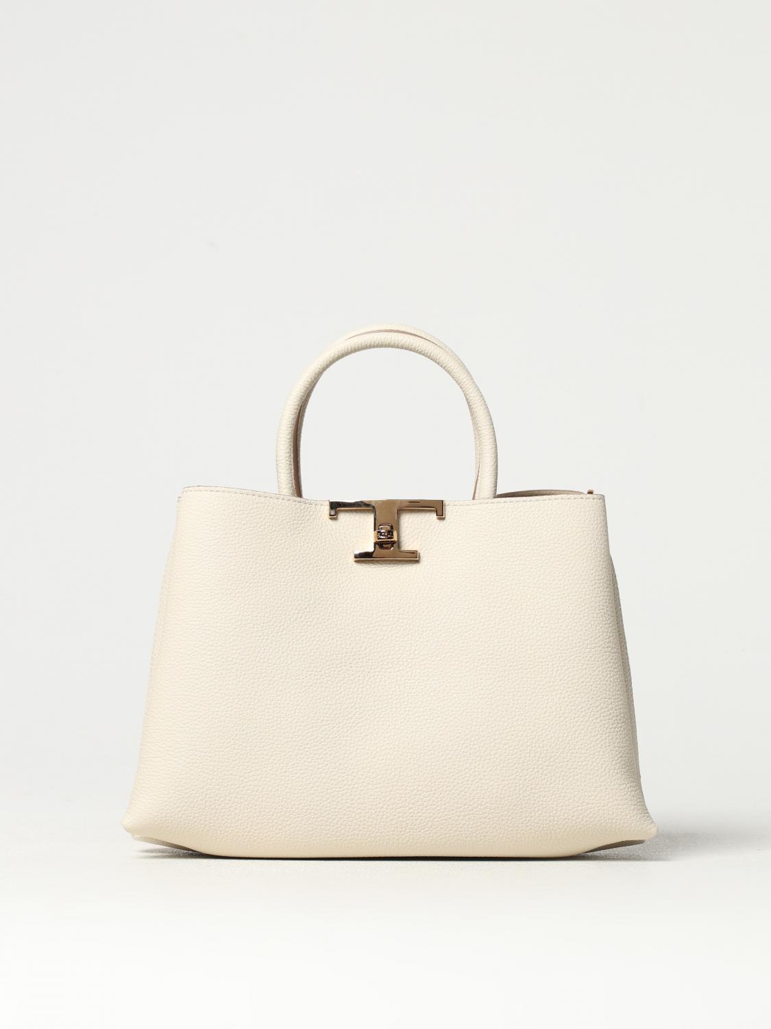 TOD'S BORSA A MANO: Borsa T Timeless Tod's in pelle a grana, Bianco - Img 1