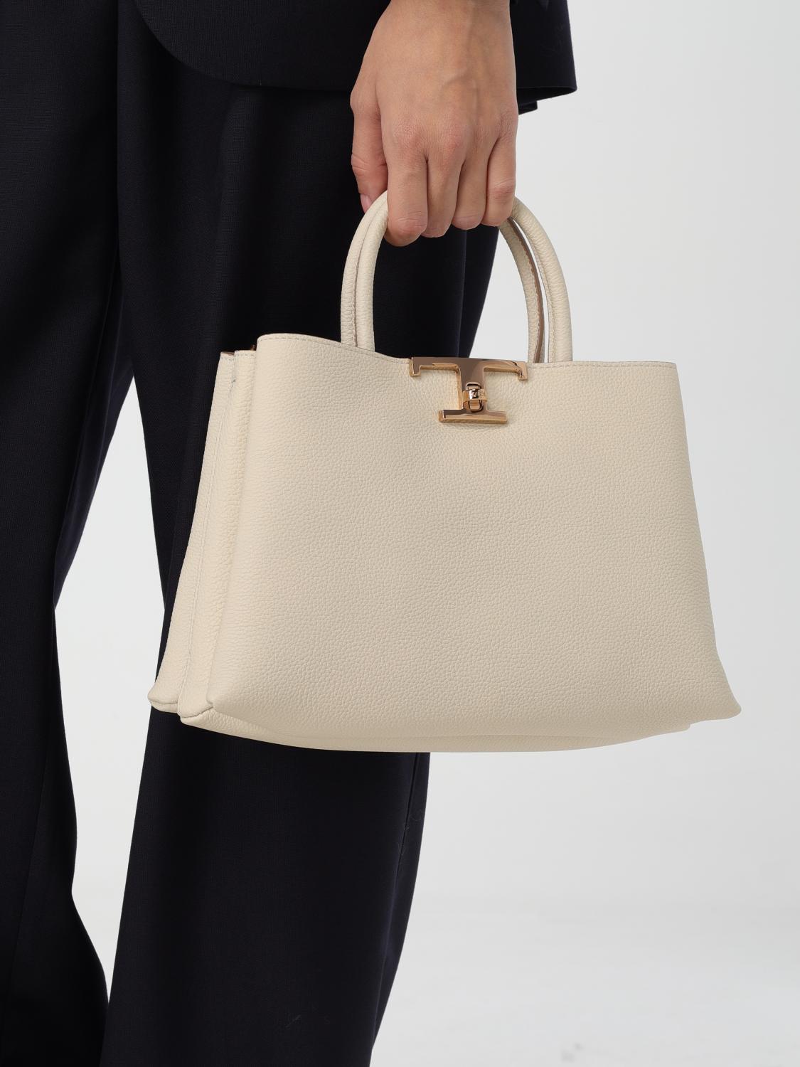 TOD'S BORSA A MANO: Borsa T Timeless Tod's in pelle a grana, Bianco - Img 2