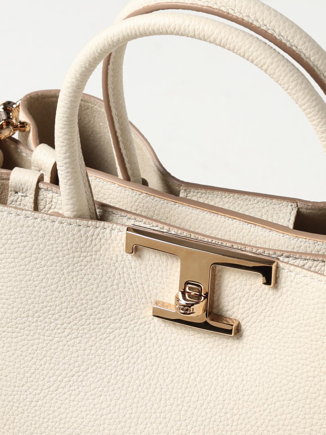 TOD'S BORSA A MANO: Borsa T Timeless Tod's in pelle a grana, Bianco - Img 4