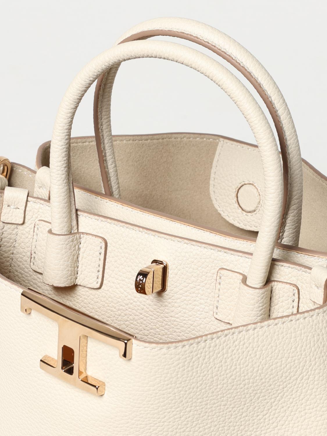 TOD'S BORSA A MANO: Borsa T Timeless Tod's in pelle a grana, Bianco - Img 5