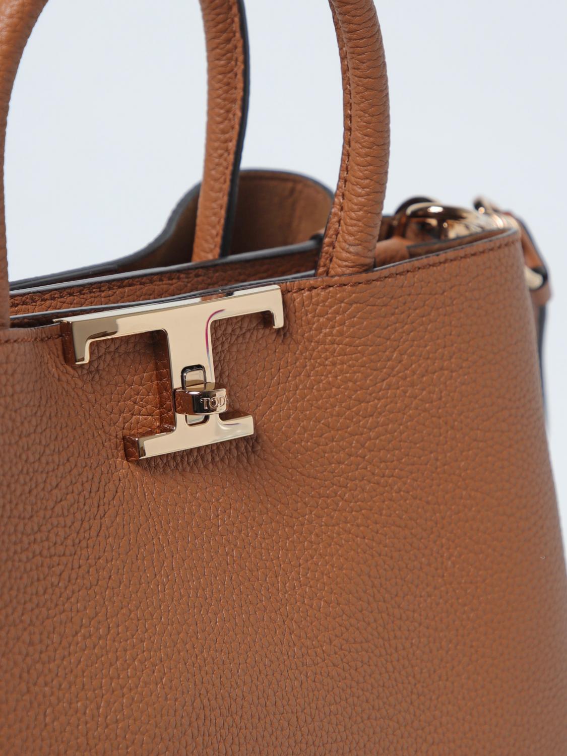 TOD'S BORSA A MANO: Borsa T Timeless Tod's in pelle a grana, Beige - Img 3