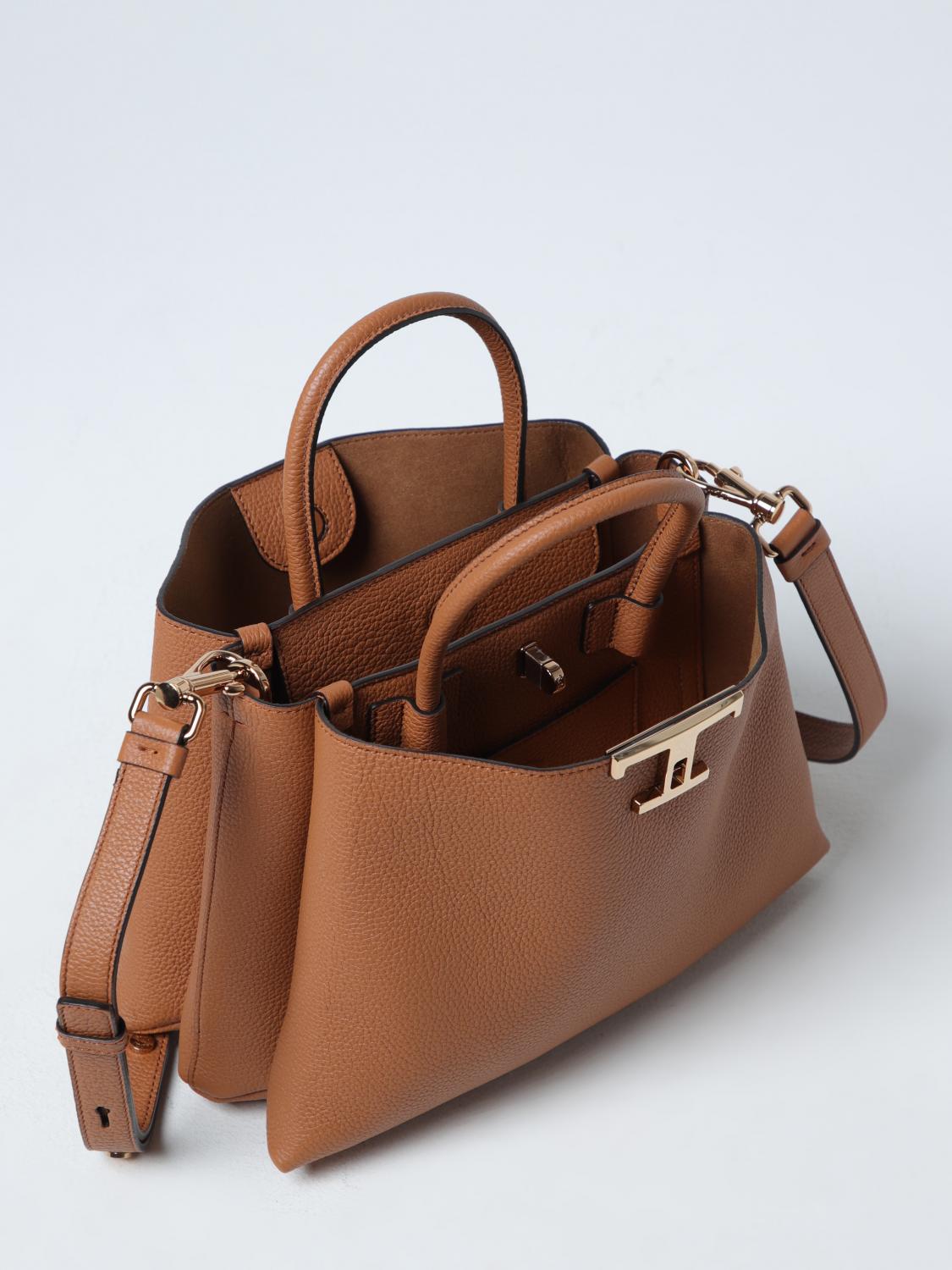 TOD'S BORSA A MANO: Borsa T Timeless Tod's in pelle a grana, Beige - Img 4