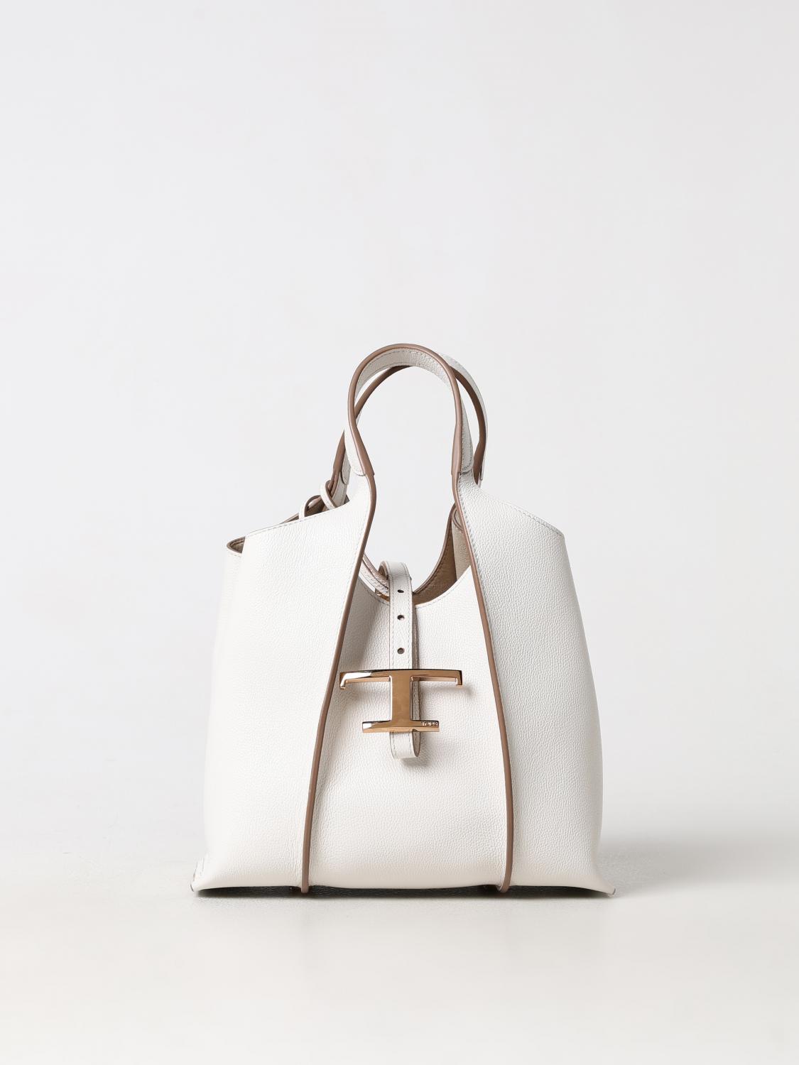 TOD'S BORSA A MANO: Borsa T Timeless Tod's in pelle a grana , Bianco - Img 1