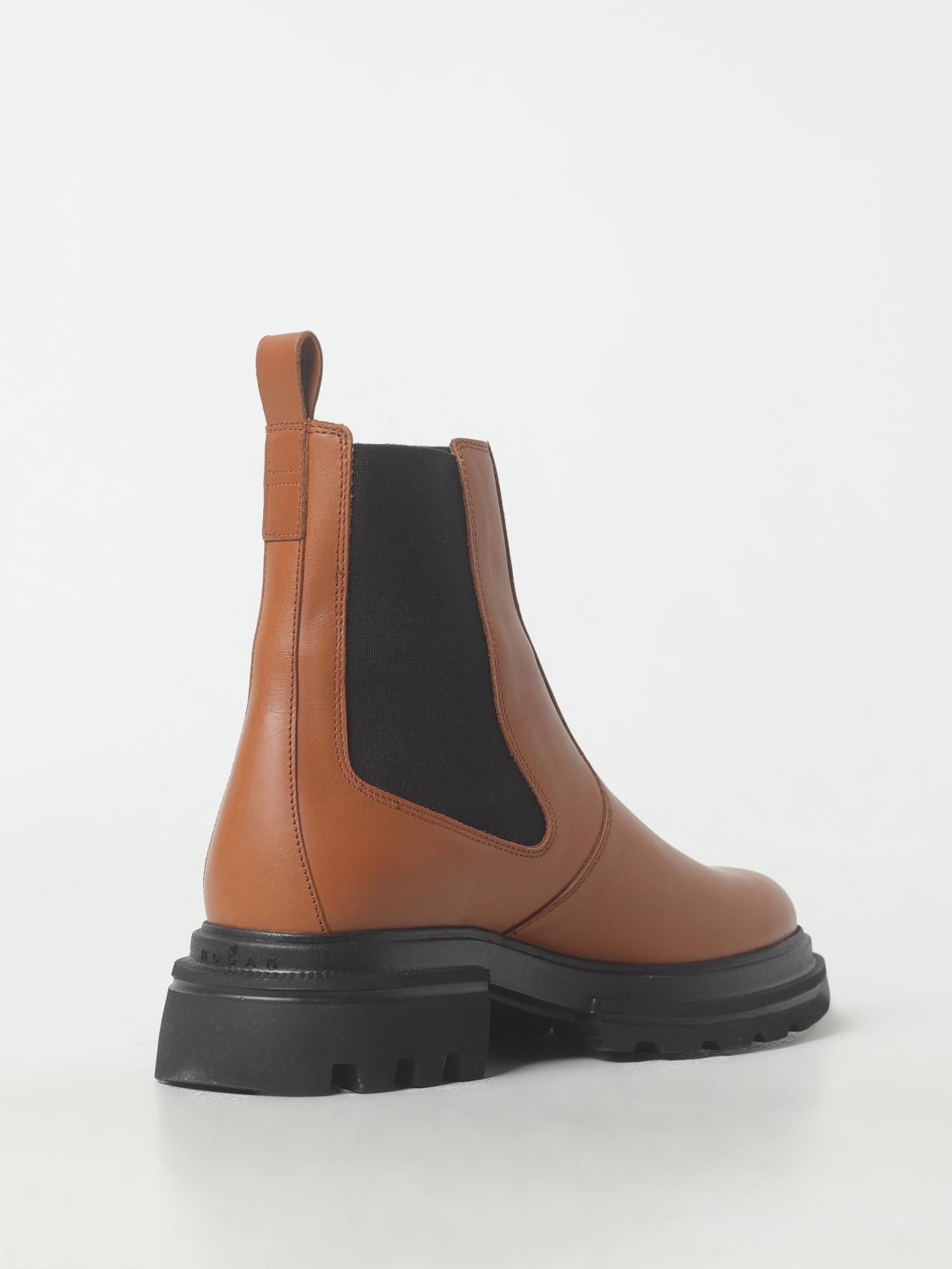 HOGAN FLAT ANKLE BOOTS: Shoes woman Hogan, Brown - Img 3