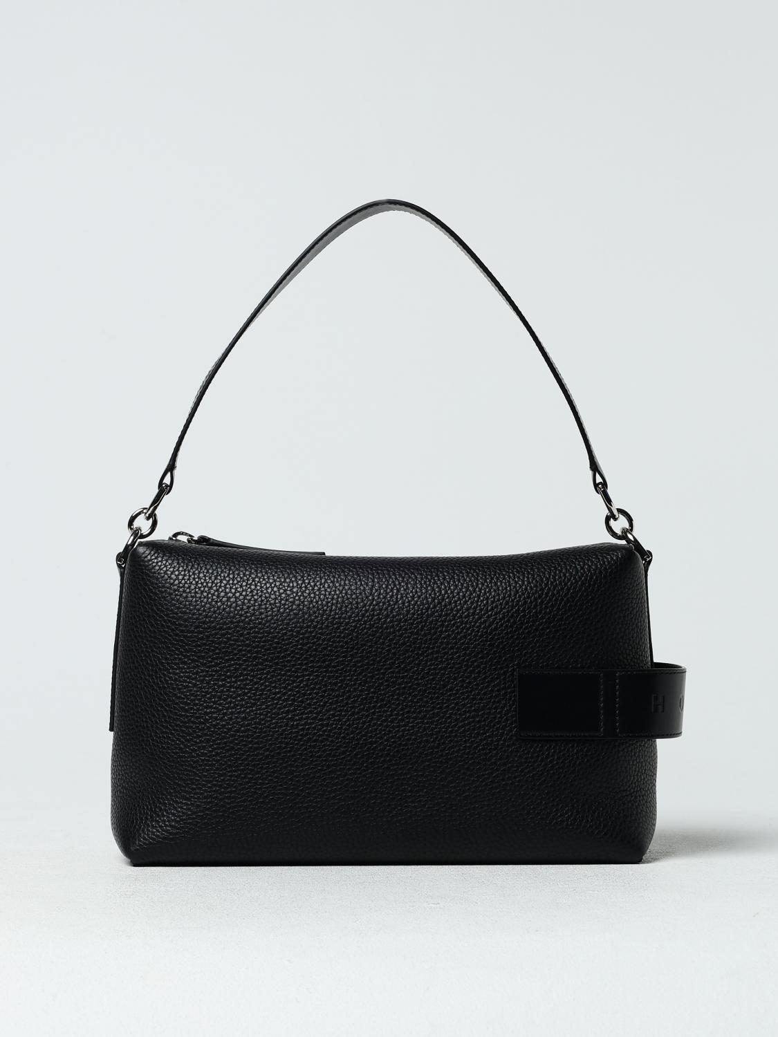 HOGAN BORSA A SPALLA: Borsa Hogan in pelle martellata , Nero - Img 1