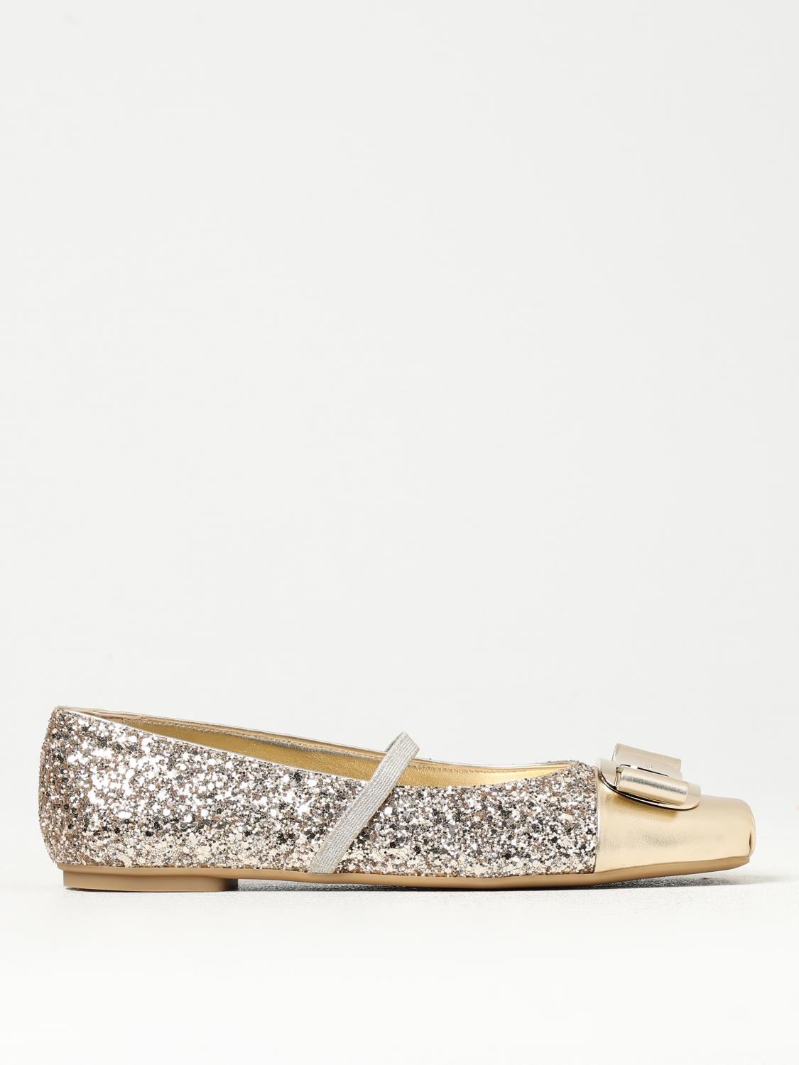 FERRAGAMO BALLET FLATS: Shoes woman Ferragamo, Gold - Img 1