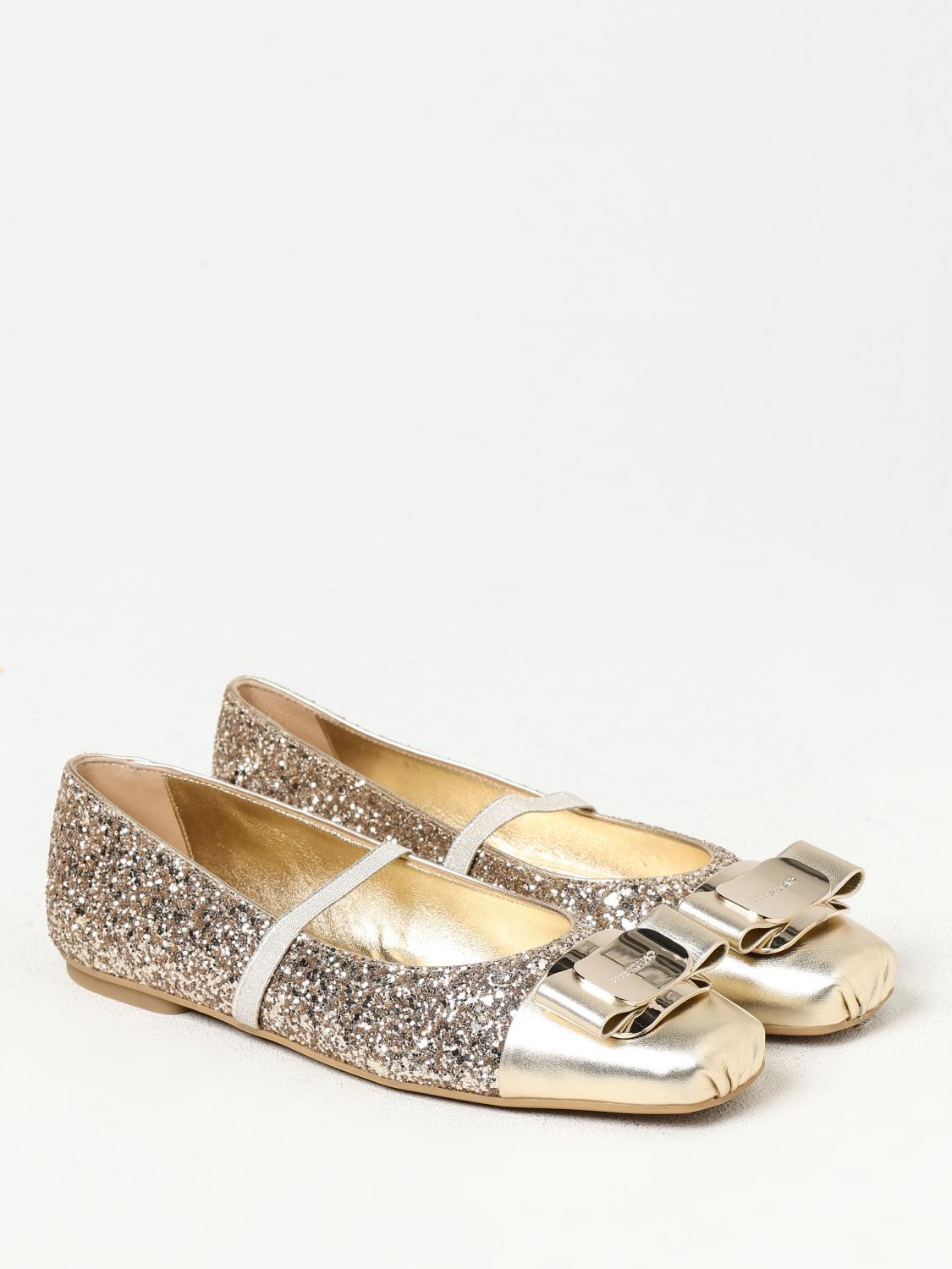 FERRAGAMO BALLET FLATS: Shoes woman Ferragamo, Gold - Img 2