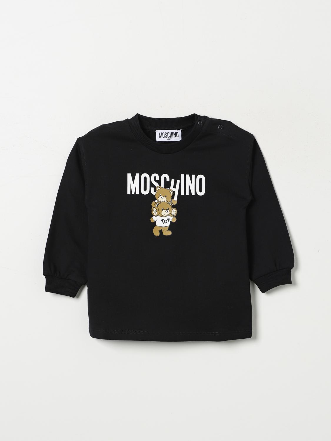 MOSCHINO T-SHIRT: Moschino Baby sweatshirt, Black - Img 1