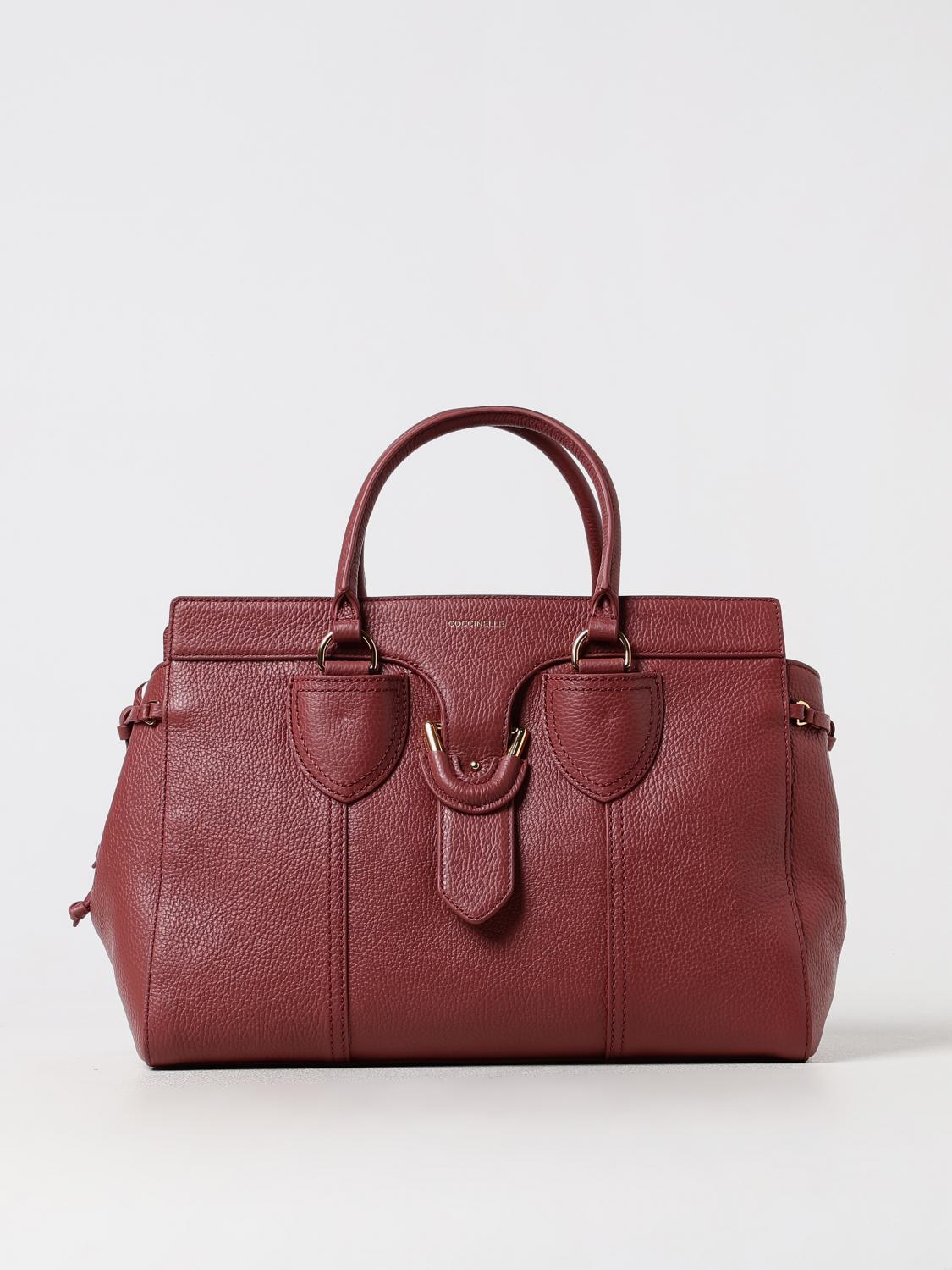 COCCINELLE BORSA A MANO: Borsa York Coccinelle in pelle a grana , Bordeaux - Img 1