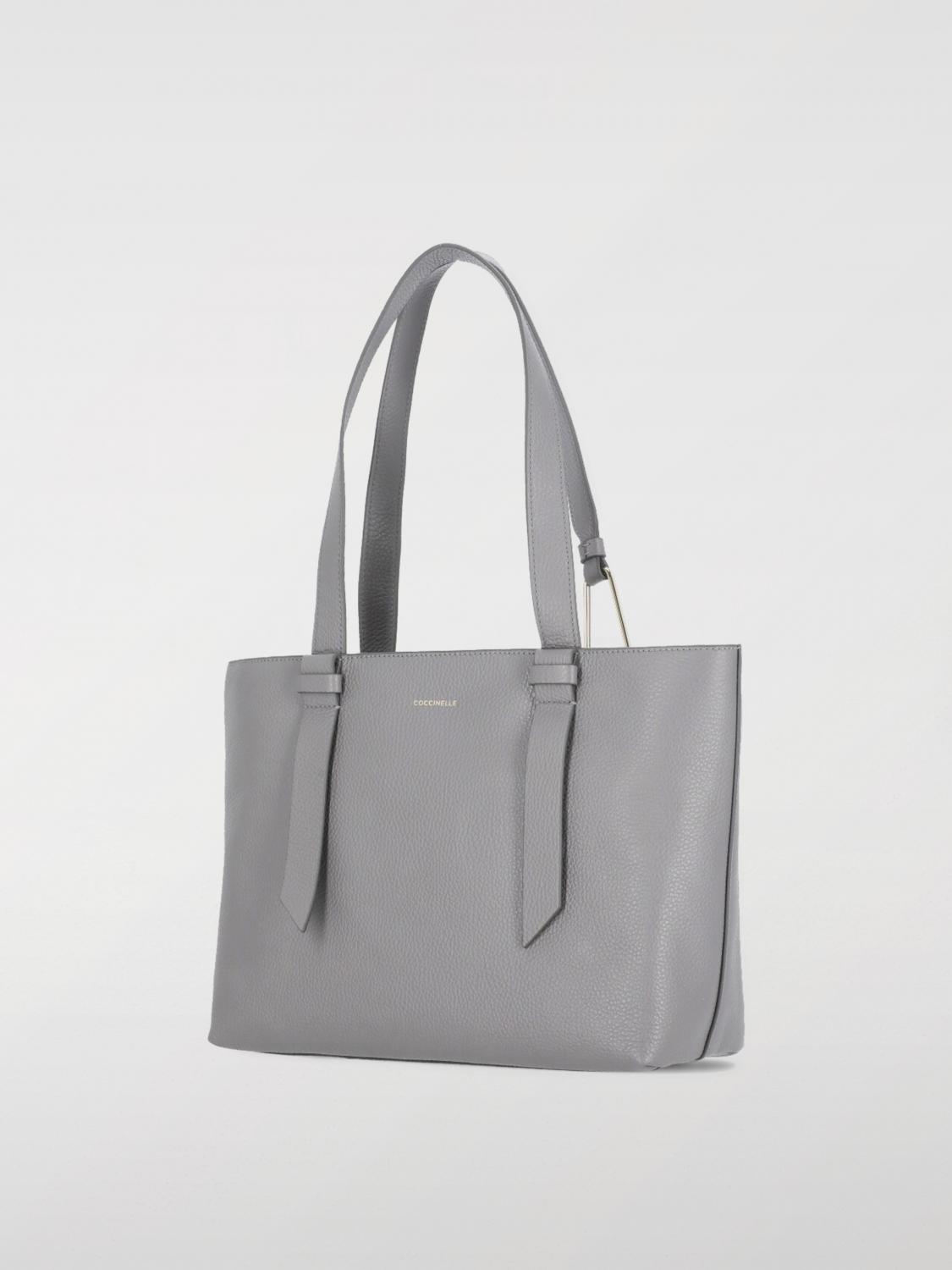 COCCINELLE BORSA A SPALLA: Borsa Malory Coccinelle in pelle a grana , Grigio - Img 3