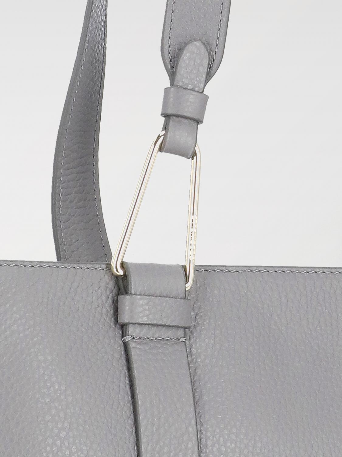 COCCINELLE BORSA A SPALLA: Borsa Malory Coccinelle in pelle a grana , Grigio - Img 4