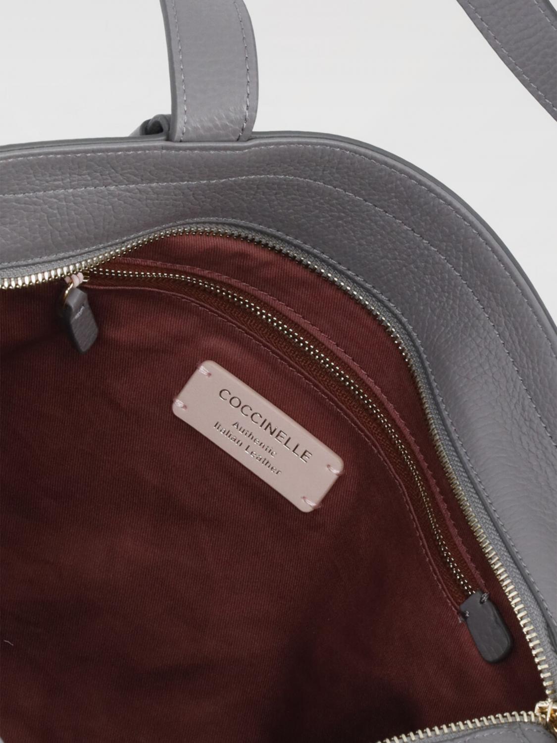 COCCINELLE BORSA A SPALLA: Borsa Malory Coccinelle in pelle a grana , Grigio - Img 5