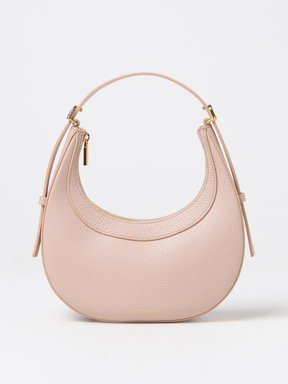 COCCINELLE BORSA A SPALLA: Borsa Whisper Coccinelle in pelle a grana , Rosa - Img 1