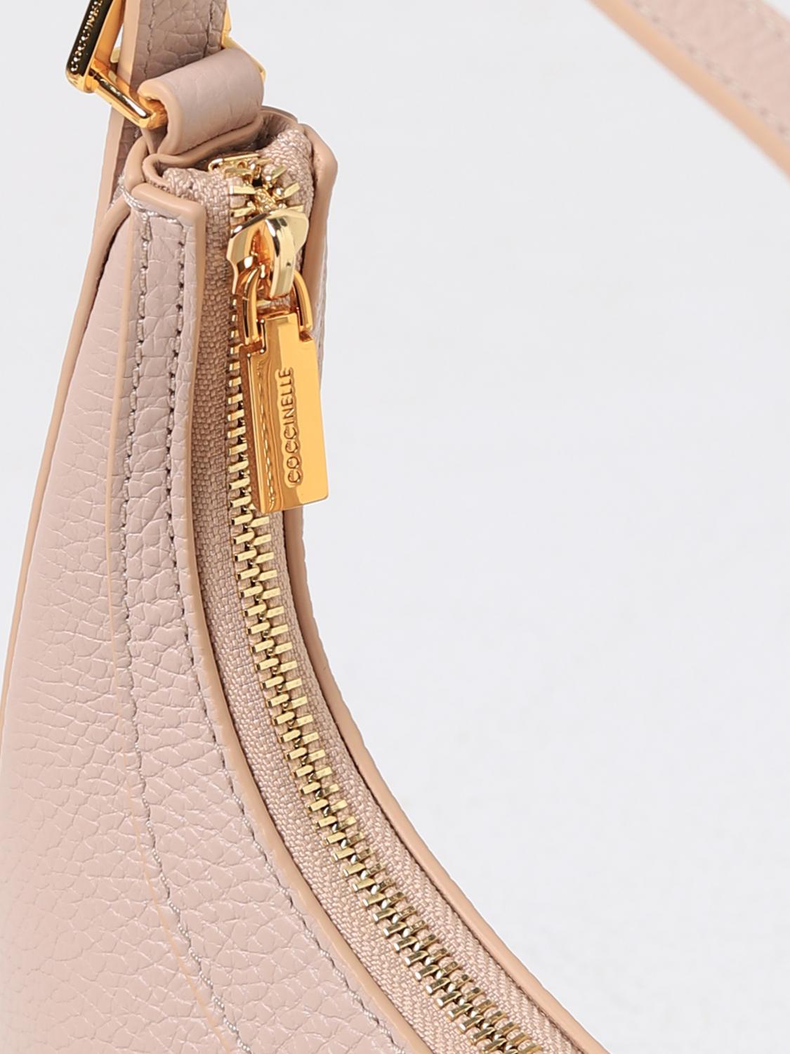 COCCINELLE BORSA A SPALLA: Borsa Whisper Coccinelle in pelle a grana , Rosa - Img 4