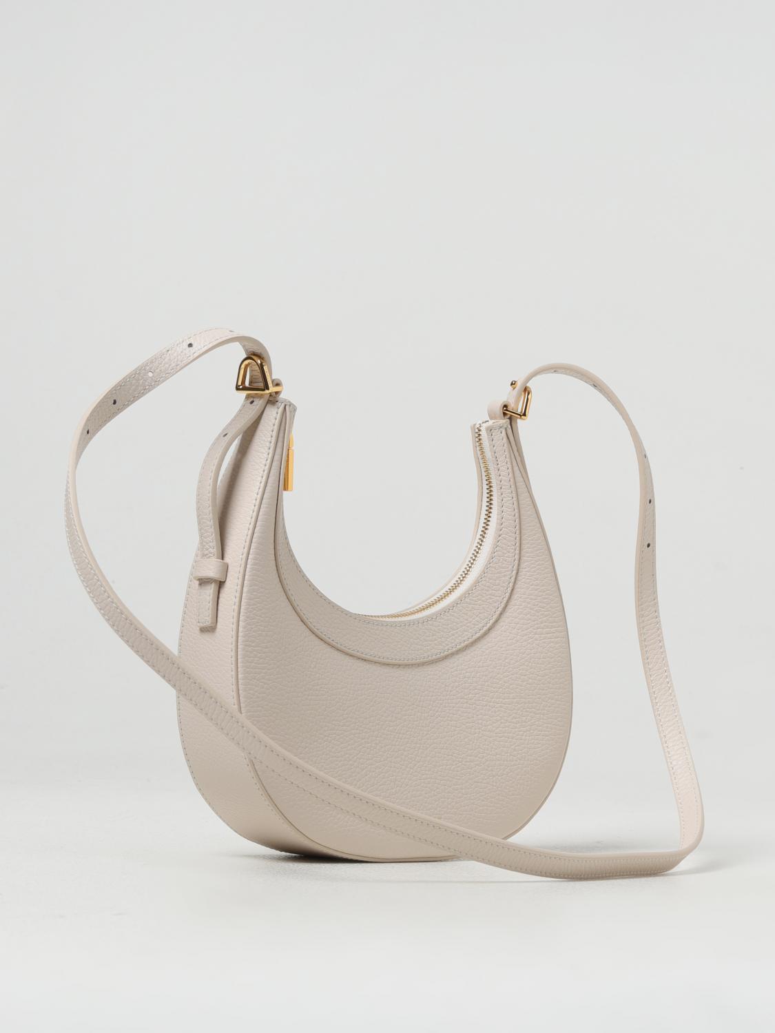 COCCINELLE BORSA A SPALLA: Borsa Whisper Coccinelle in pelle a grana , Panna - Img 3