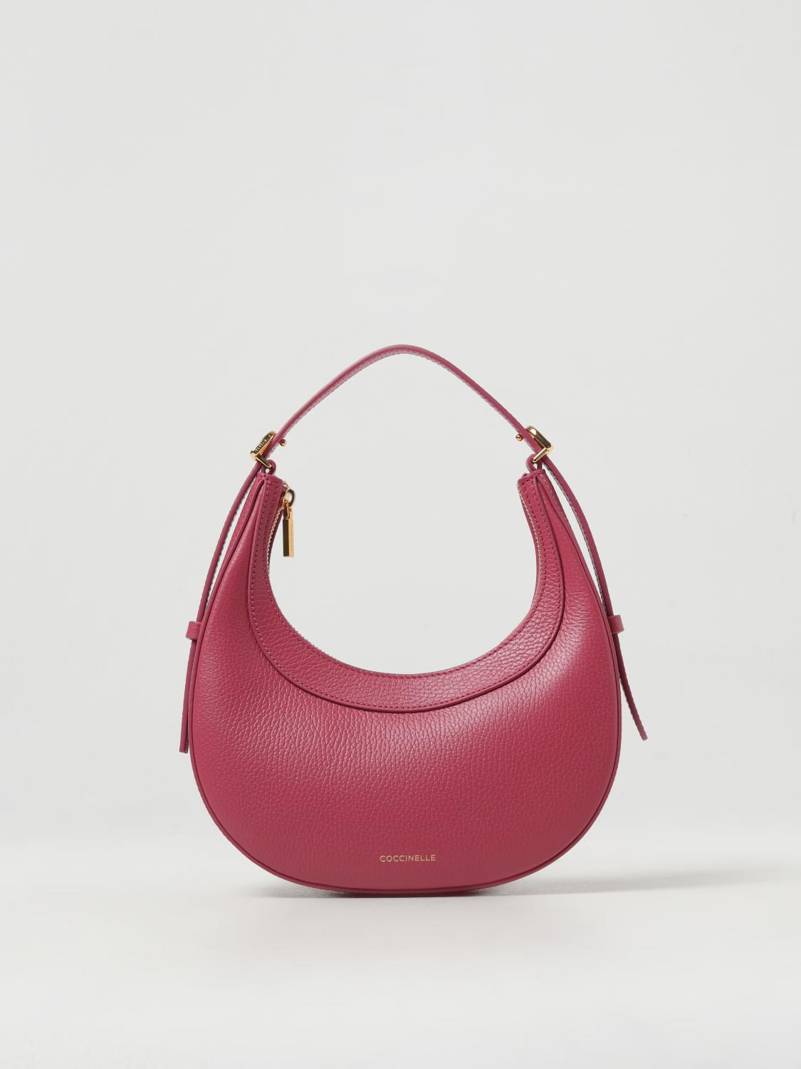 COCCINELLE BORSA A SPALLA: Borsa Whisper Coccinelle in pelle a grana , Fragola - Img 1