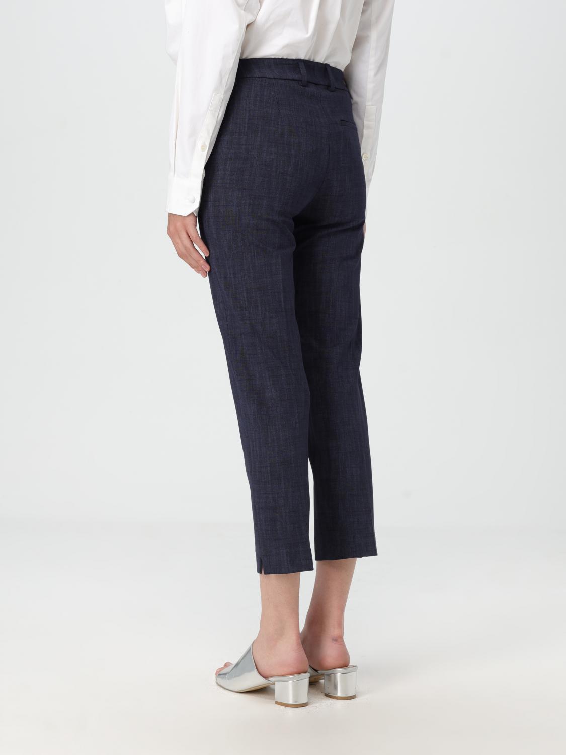 HANITA PANTALONE: Pantalone cropped Hanita in misto viscosa , Blue - Img 3