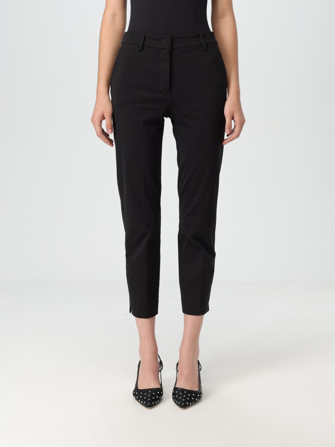 HANITA PANTALONE: Pantalone cropped Hanita in misto cotone , Nero - Img 1