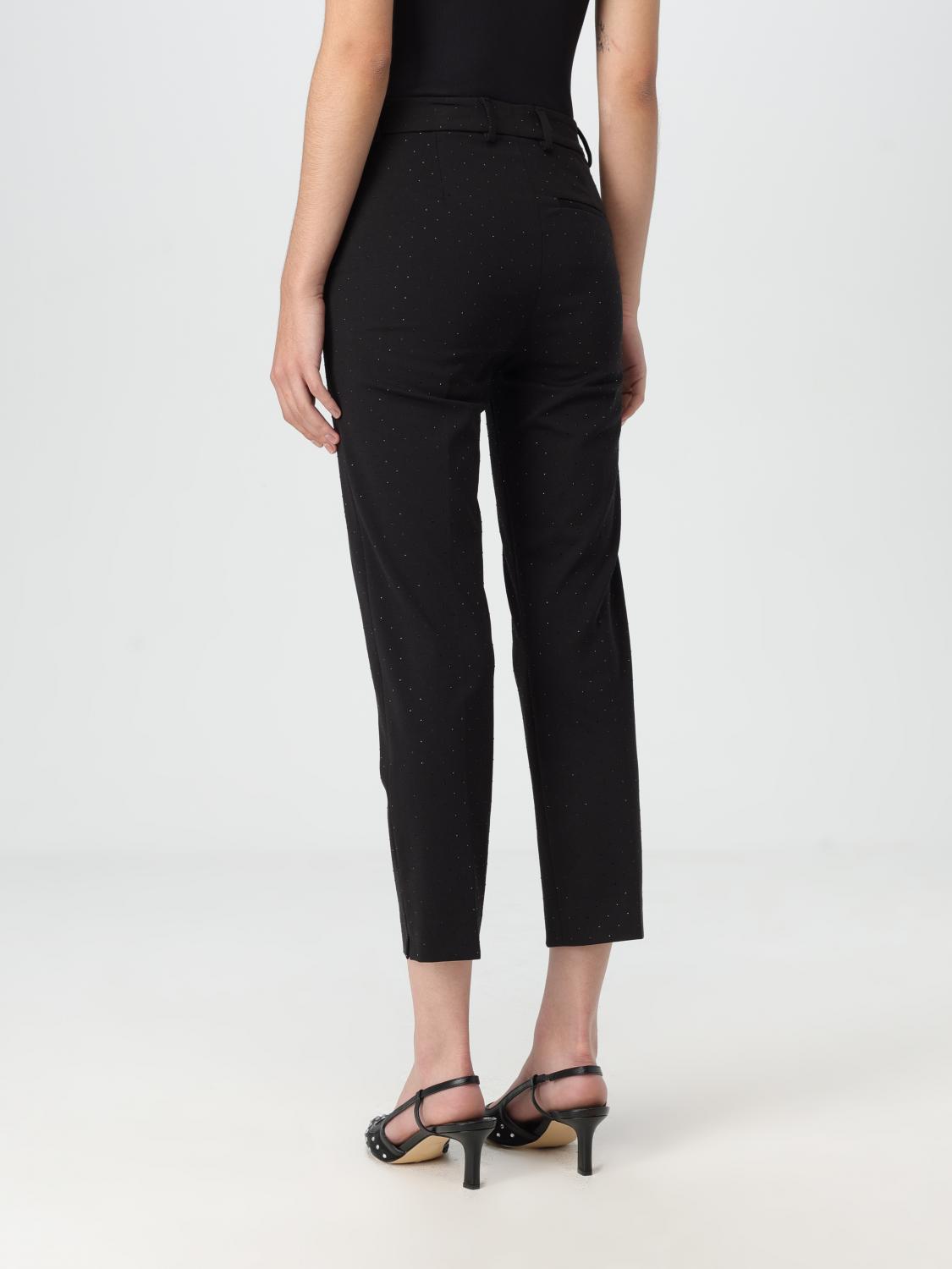 HANITA PANTALONE: Pantalone cropped Hanita in misto cotone , Nero - Img 2