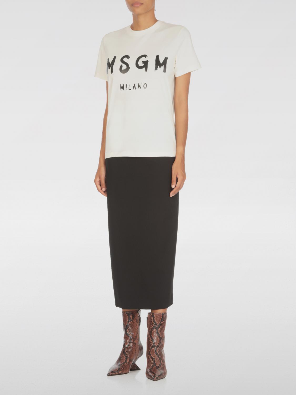 MSGM T-SHIRT: T-shirt woman MSGM, Ivory - Img 2