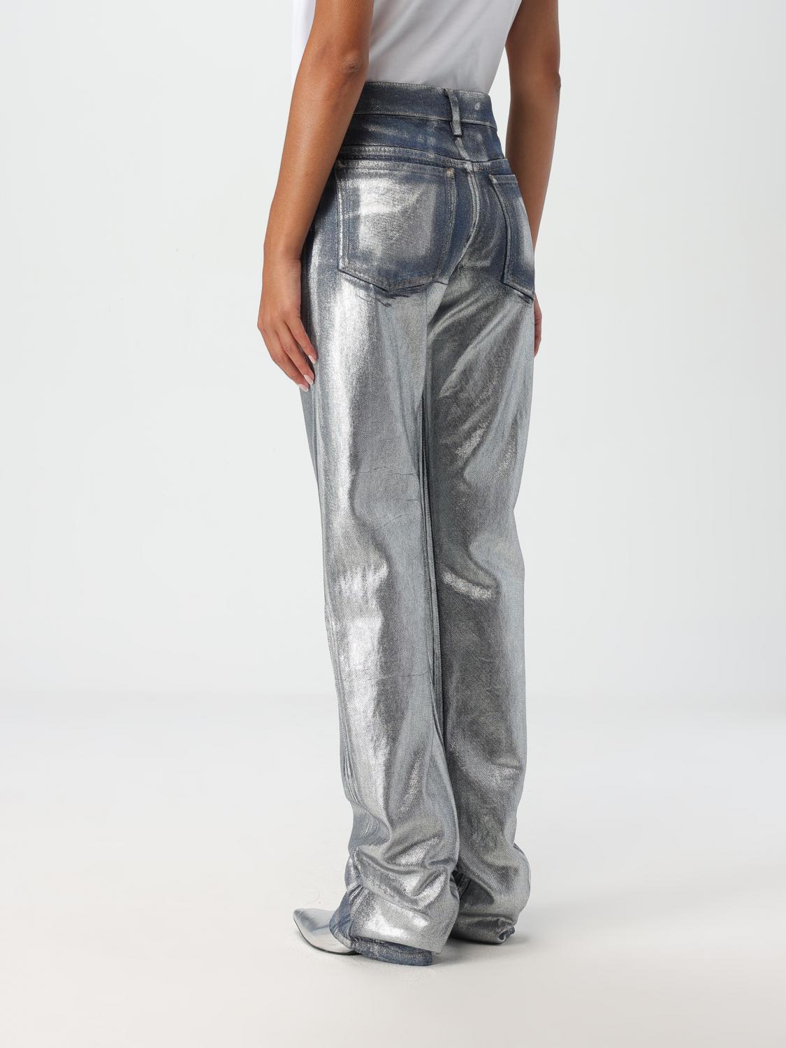 MSGM JEANS: Jeans MSGM in denim laminato , Argento - Img 3
